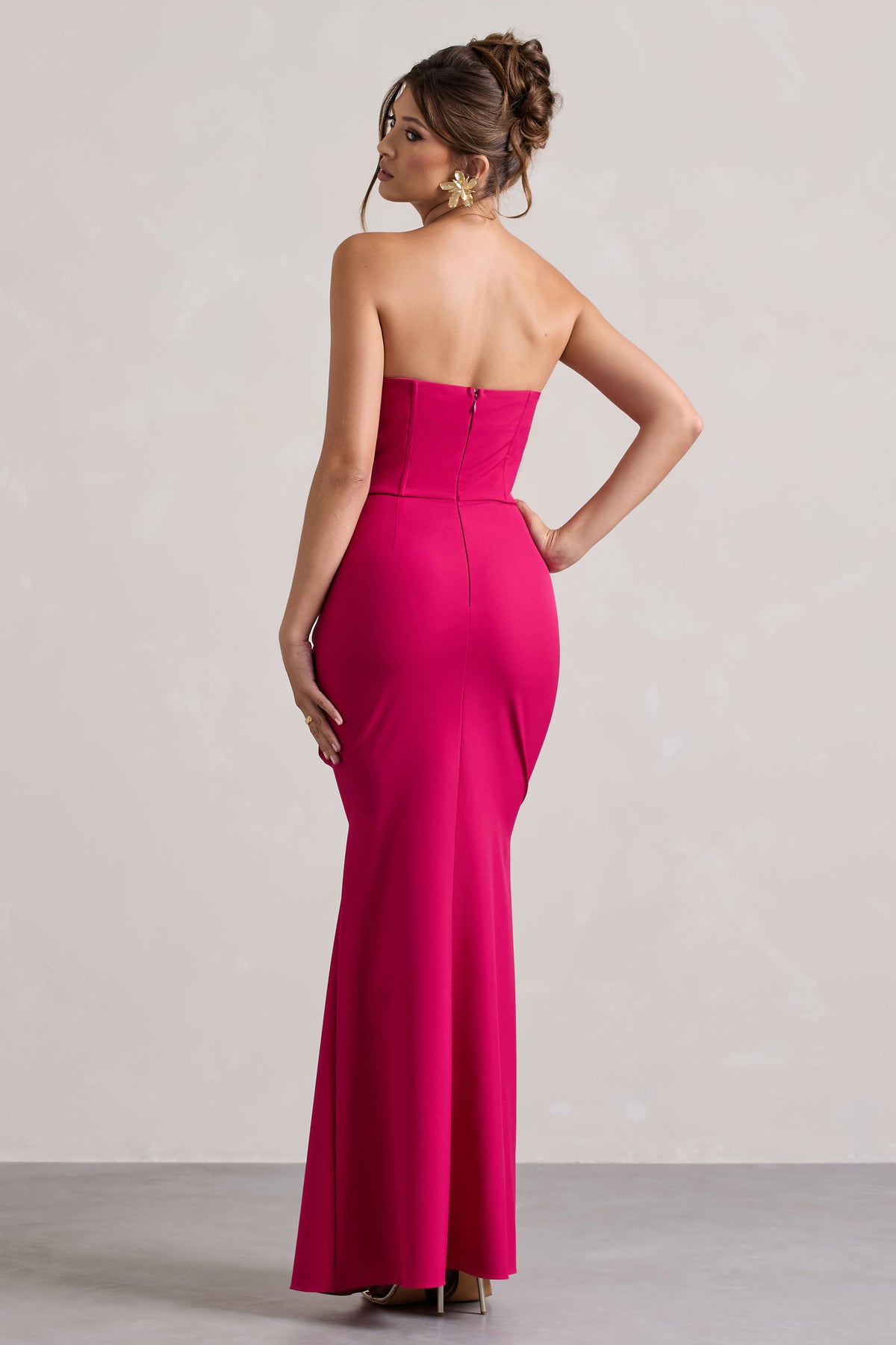 Brigitte | Vestido Largo con Corsé en Rosa Fucsia