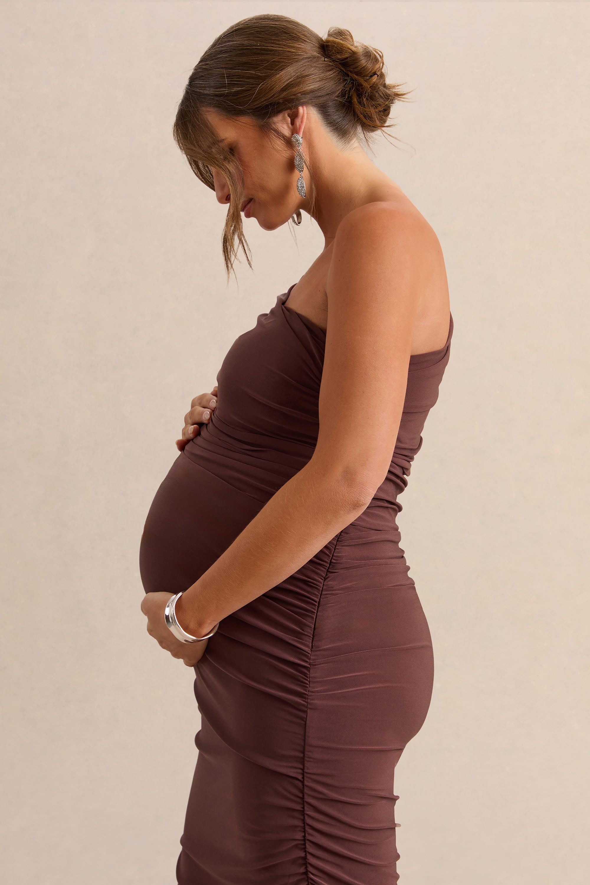 ECM_HR_CL129227022----Late-Night---Brown-Maternity-Ruched-One-Shoulder-Midi-Dress-2.jpg