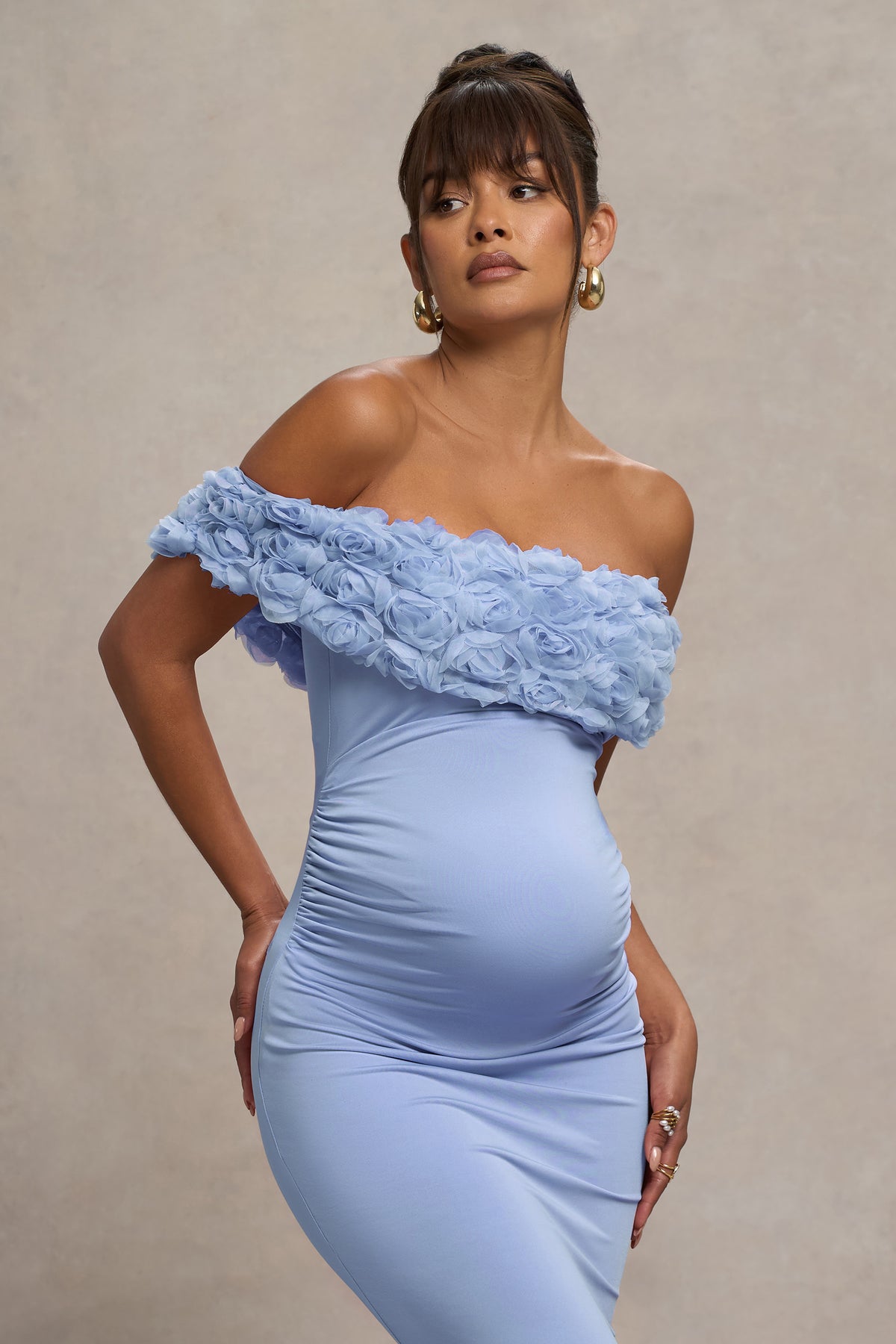 HR_CL129851312 - Inflorescence | Powder Blue Mesh Floral Bardot Maternity Maxi Dress5.jpg