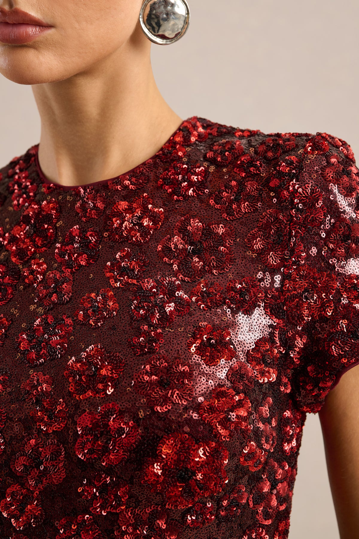 ECM_HR_CL135537100 - Eira _ Red Floral Sequin Round Neck Short Sleeve A-Line Mini Dress4.jpg