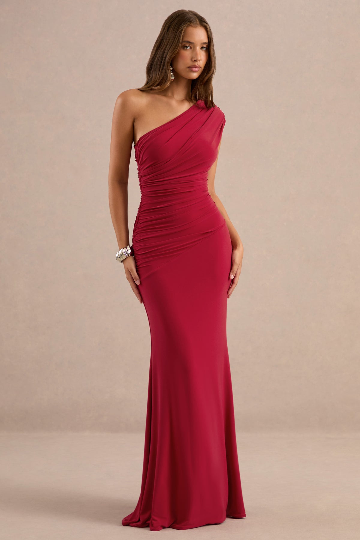 ECM_HR_CL136172100 - Mardi Red Asymmetric Maxi Dress With Ruching3.jpg