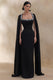 ECM_HR_CL136384002 Glossy | Black Woven Square-Neck Maxi Dress With Cape Sleeves and Embellished Detail 2.jpg