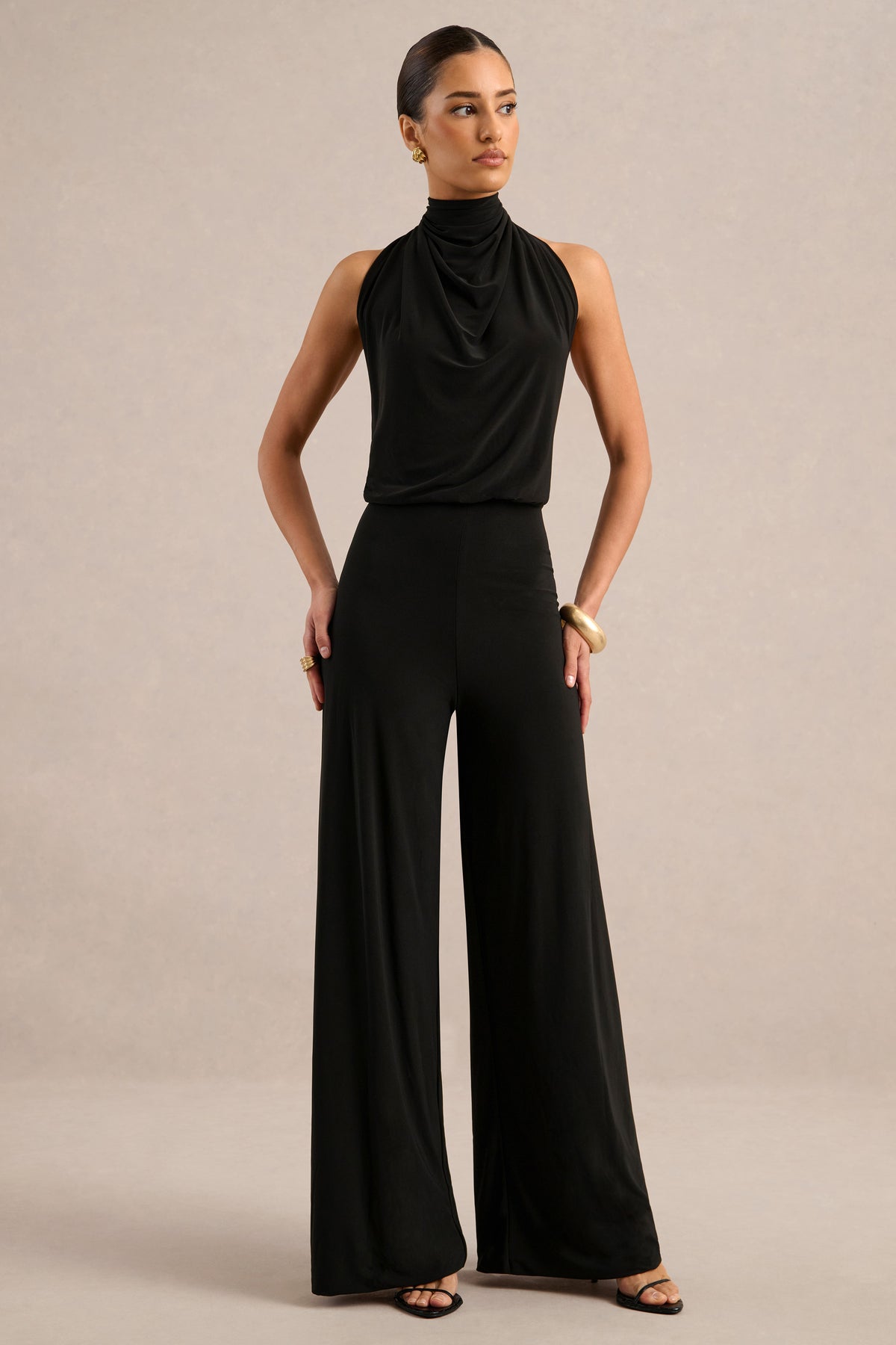 ECM_HR_CL136528002 - Asha _ Black High-Neck Jumpsuit With Ruched Detail1.jpg