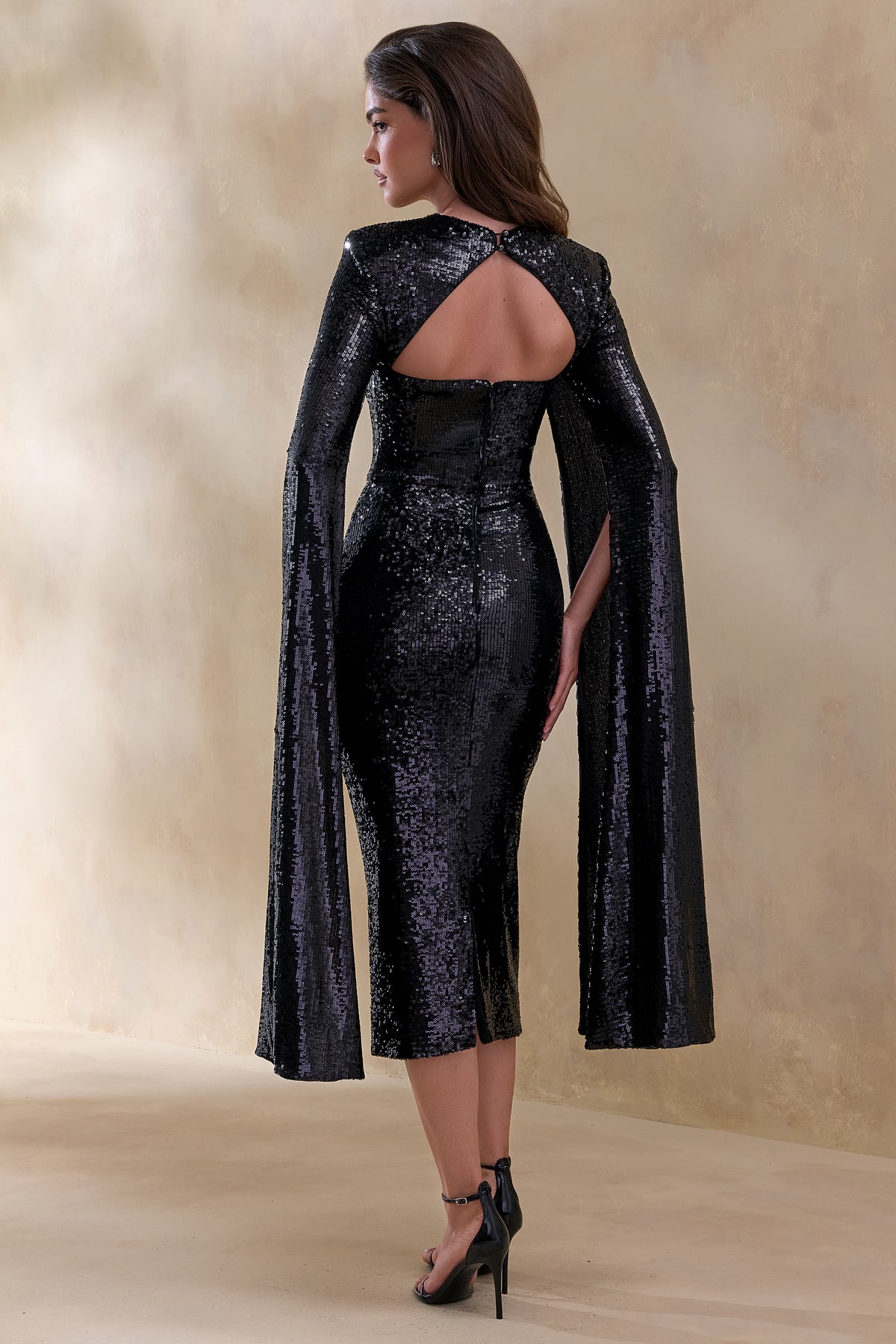ECM_HR_CL136688002 Adeline _ Black Sequin Crew-Neck Midi Dress With Cape Sleeves 5.jpg