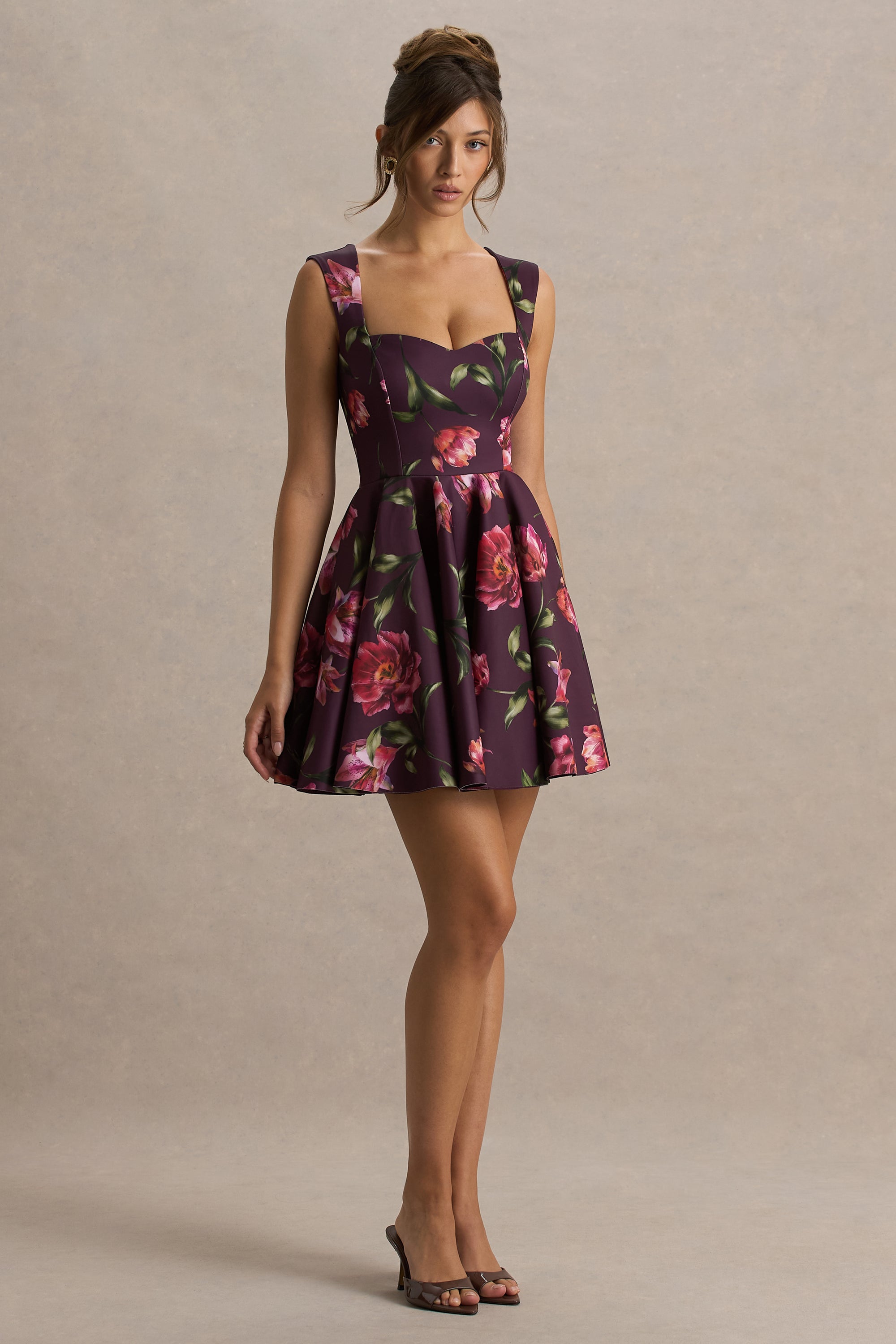 HR_CL136768447 -  Magic Burgundy Floral Print Sweetheart-Neck Mini Dress1.jpg