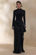 ECM_HR_CL136771002 Starred _ Black Crew-Neck Maxi Dress With Drop-Waist And Satin Wrap-Skirt 2.jpg