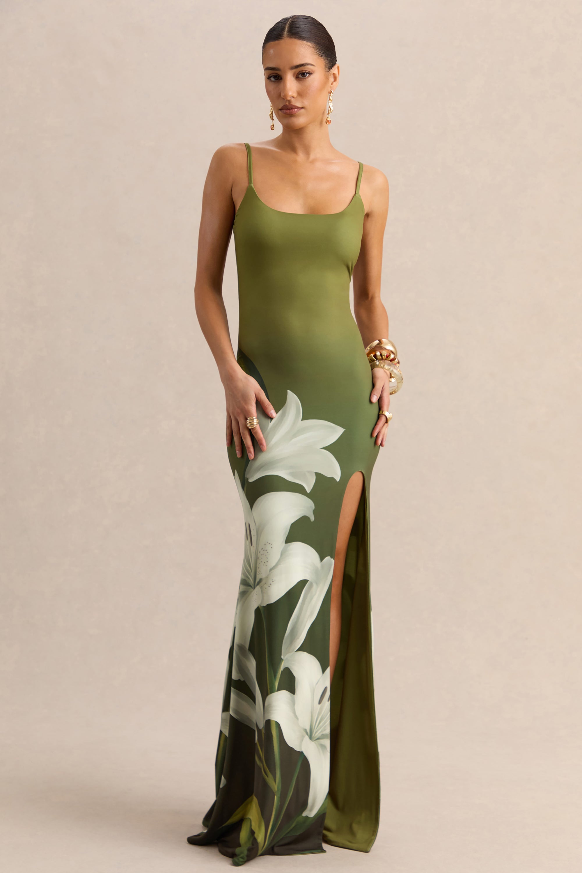 ECM_HR_CL136793442---Yasmine---Olive-Lily-Print-Square-Neck-Maxi-Dress-With-Front-High-Split-1.jpg