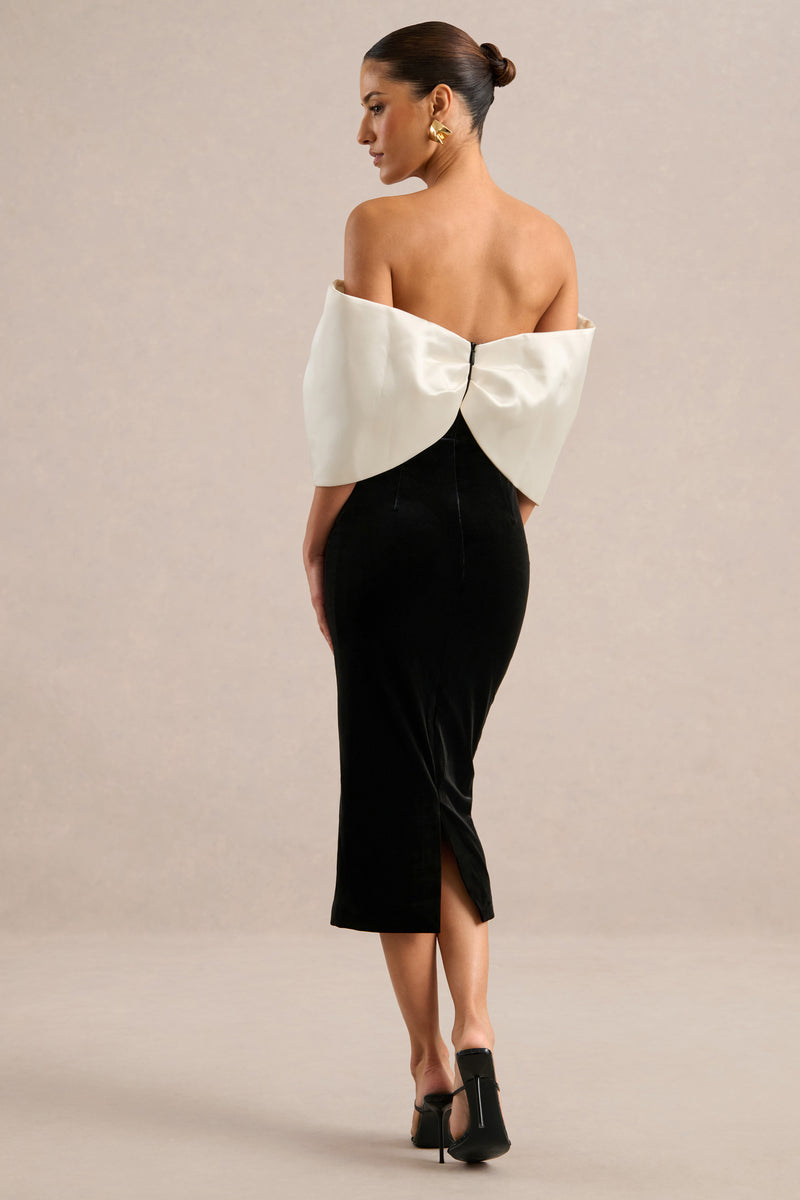 ECM_HR_CL136903240 - Twilight _ Black And White Velvet Bardot-Neck Midi Dress With Oversized Satin Bow5.jpg