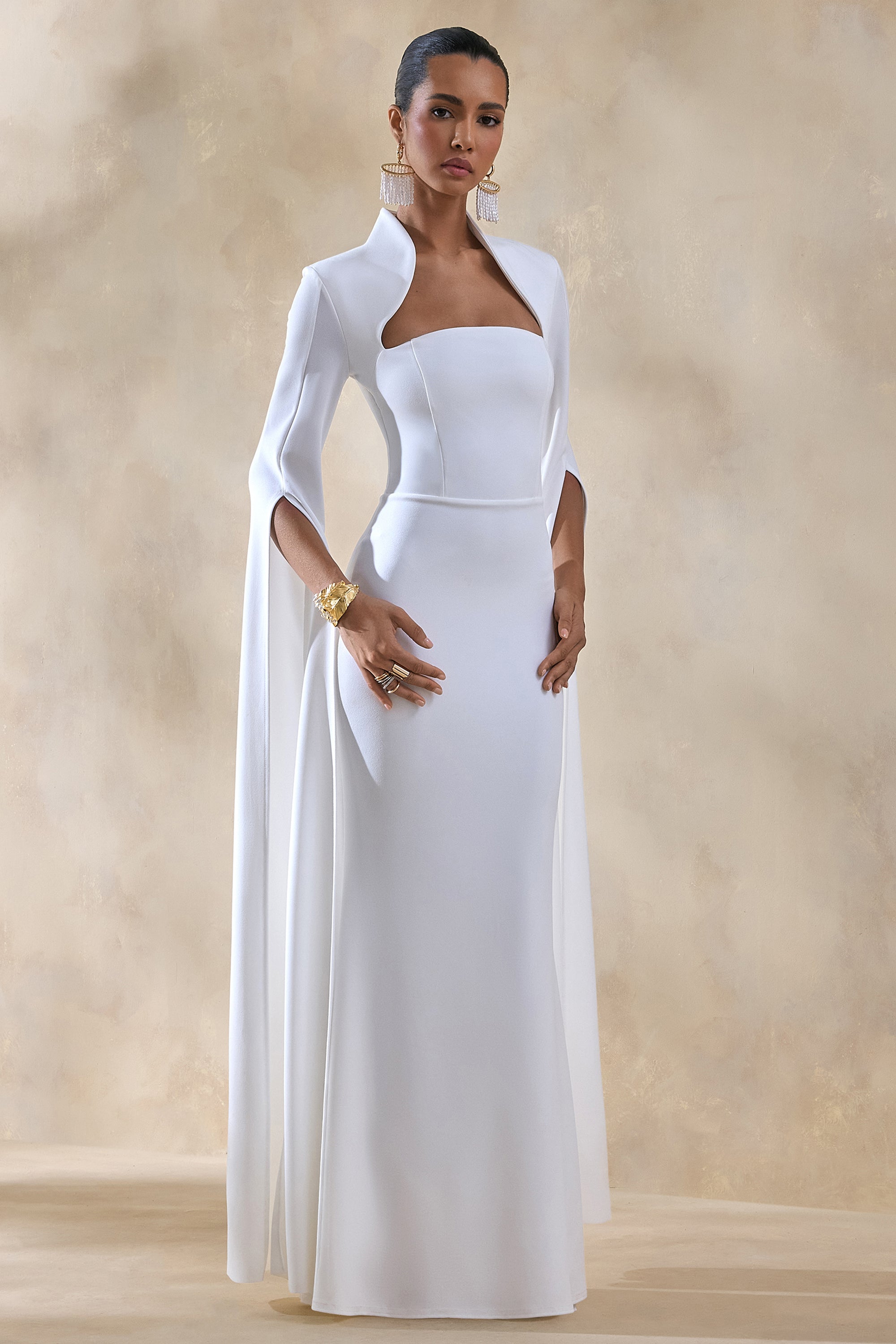 ECM_HR_CL138716110 - Esme | White Square-Neck Maxi Dress With Cape Sleeves 5.jpg