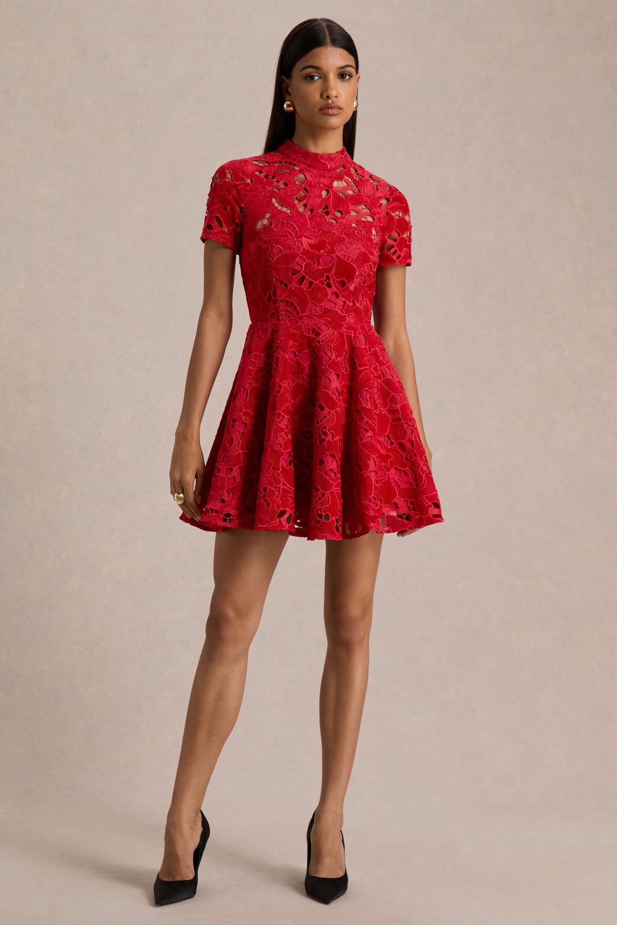 HR_CL136987004 - Roam Red Lace High-Neck Mini Dress 01.jpg