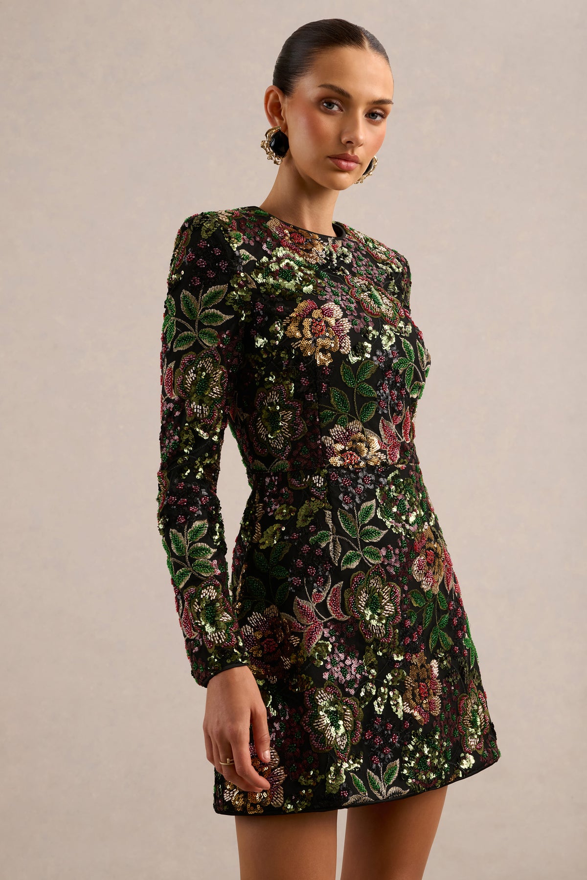 ECM_HR_CL137025019 - Moonlit _ Winter Floral Embellished Mesh And Sequin Crew-Neck Mini Dress7.jpg