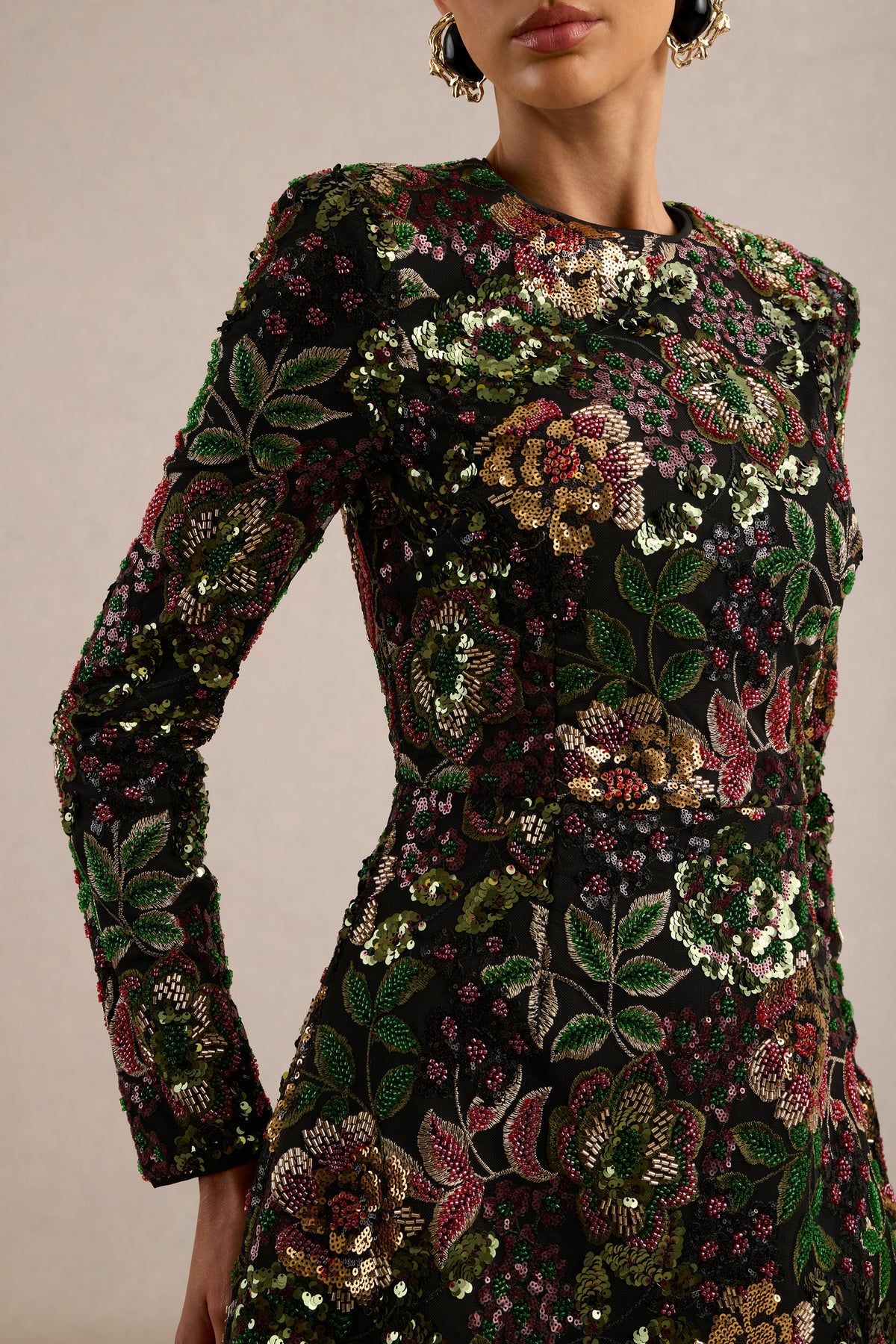 ECM_HR_CL137025019 - Moonlit _ Winter Floral Embellished Mesh And Sequin Crew-Neck Mini Dress9.jpg