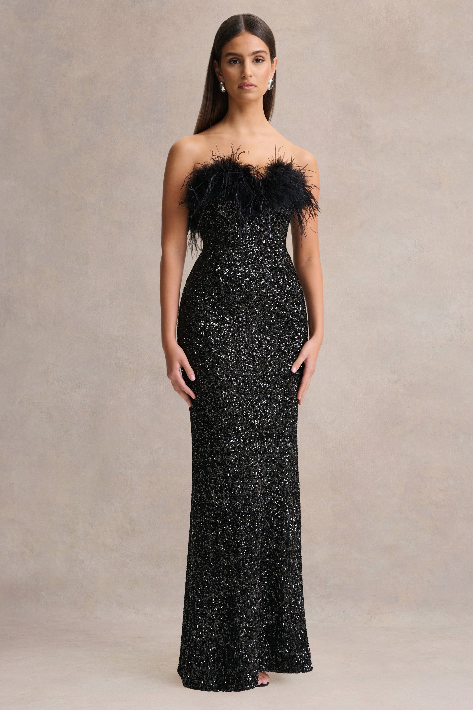 HR_CL137047002 - Daze - Black Sequin Bandeau Maxi Dress With Feather-Trim 19.jpg