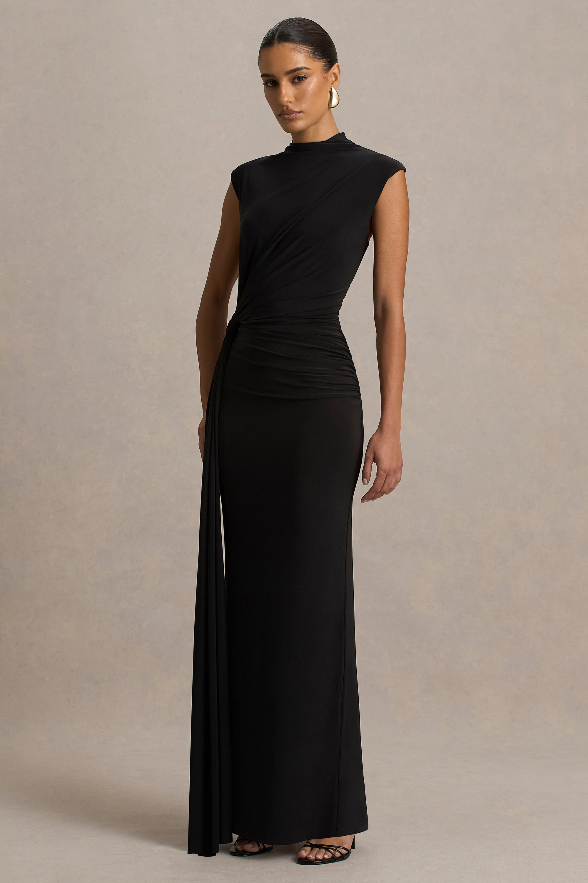 HR_CL137084002 - Solene Black High-Neck Maxi Dress With Wrap And Drape Detail 03.jpg