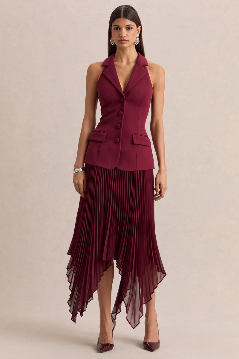 ECM_HR_CL137140102 - Marvelle _ Burgundy Plunge-Neck Maxi Dress With Hanky Hem 01_H.jpg