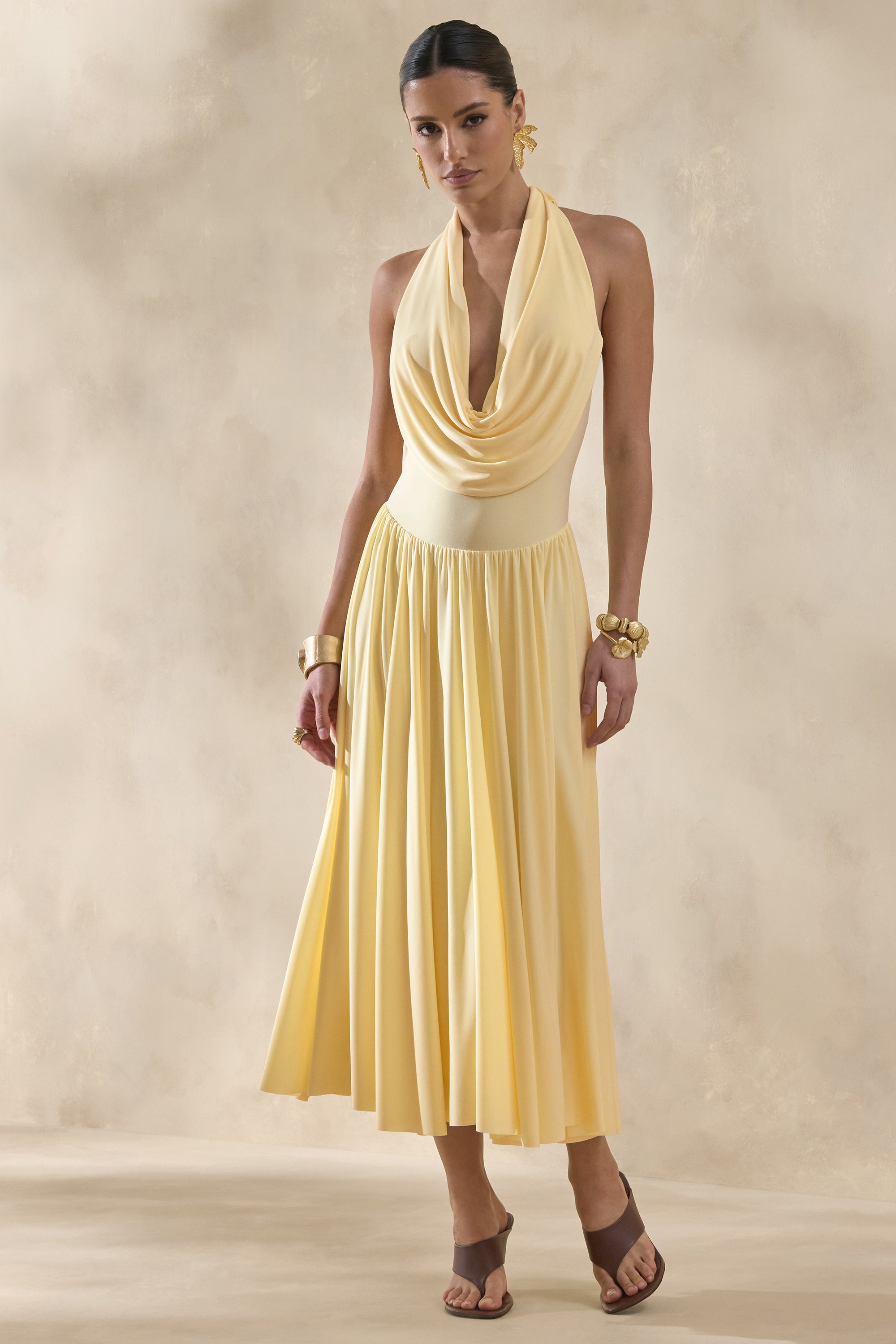 ECM_HR_CL137202121 - Veyra | Lemon Plunge Cowl-Neck Midi Dress 2.jpg