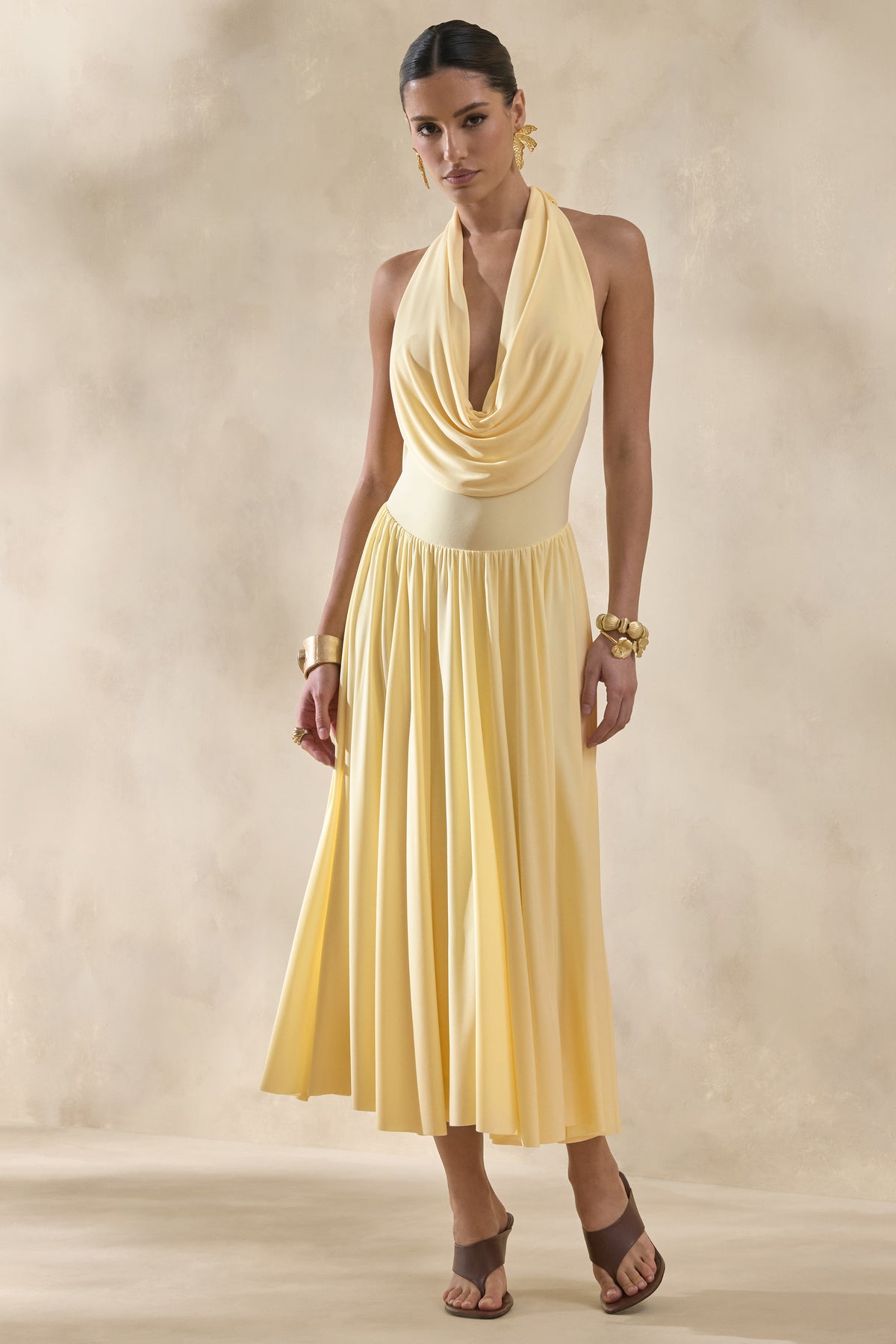 ECM_HR_CL137202121 - Veyra | Lemon Plunge Cowl-Neck Midi Dress 2.jpg