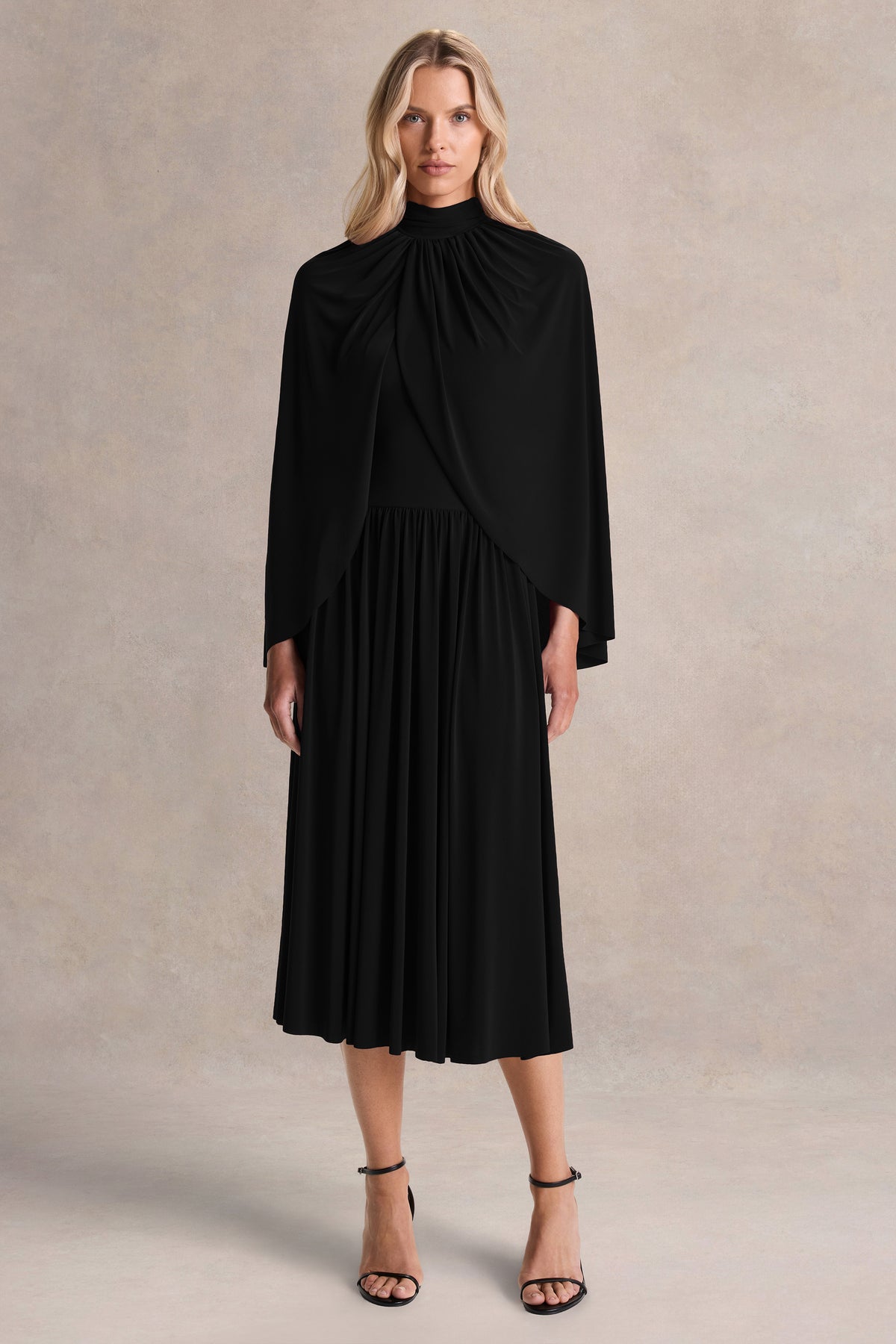 HR_CL137203001 - Honora | Black High-Neck Maxi Dress With Cape-Sleevess 05.jpg