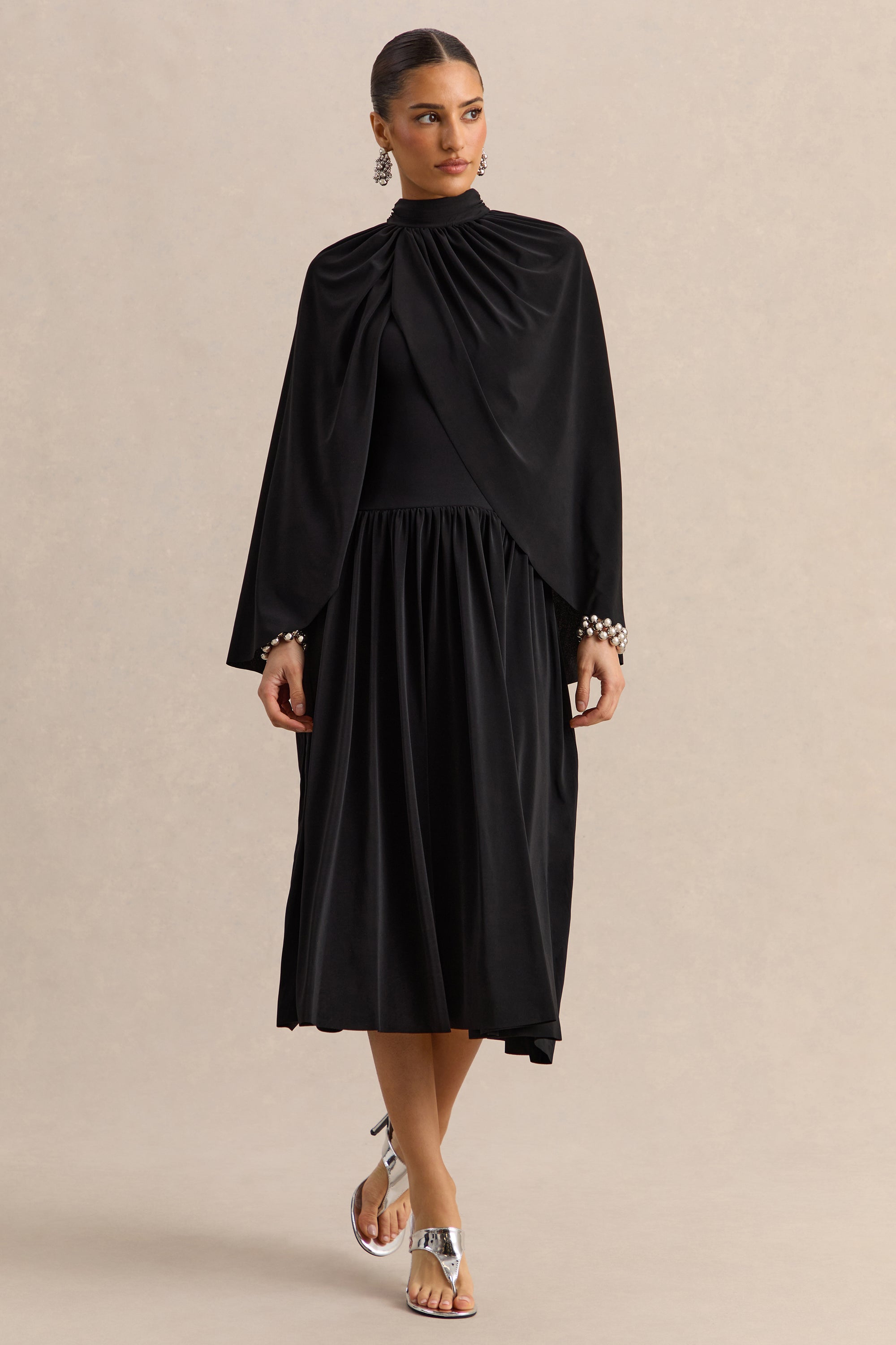HR_CL137203001 - Honora _ Black High-Neck Maxi Dress With Cape-Sleeves_04.jpg