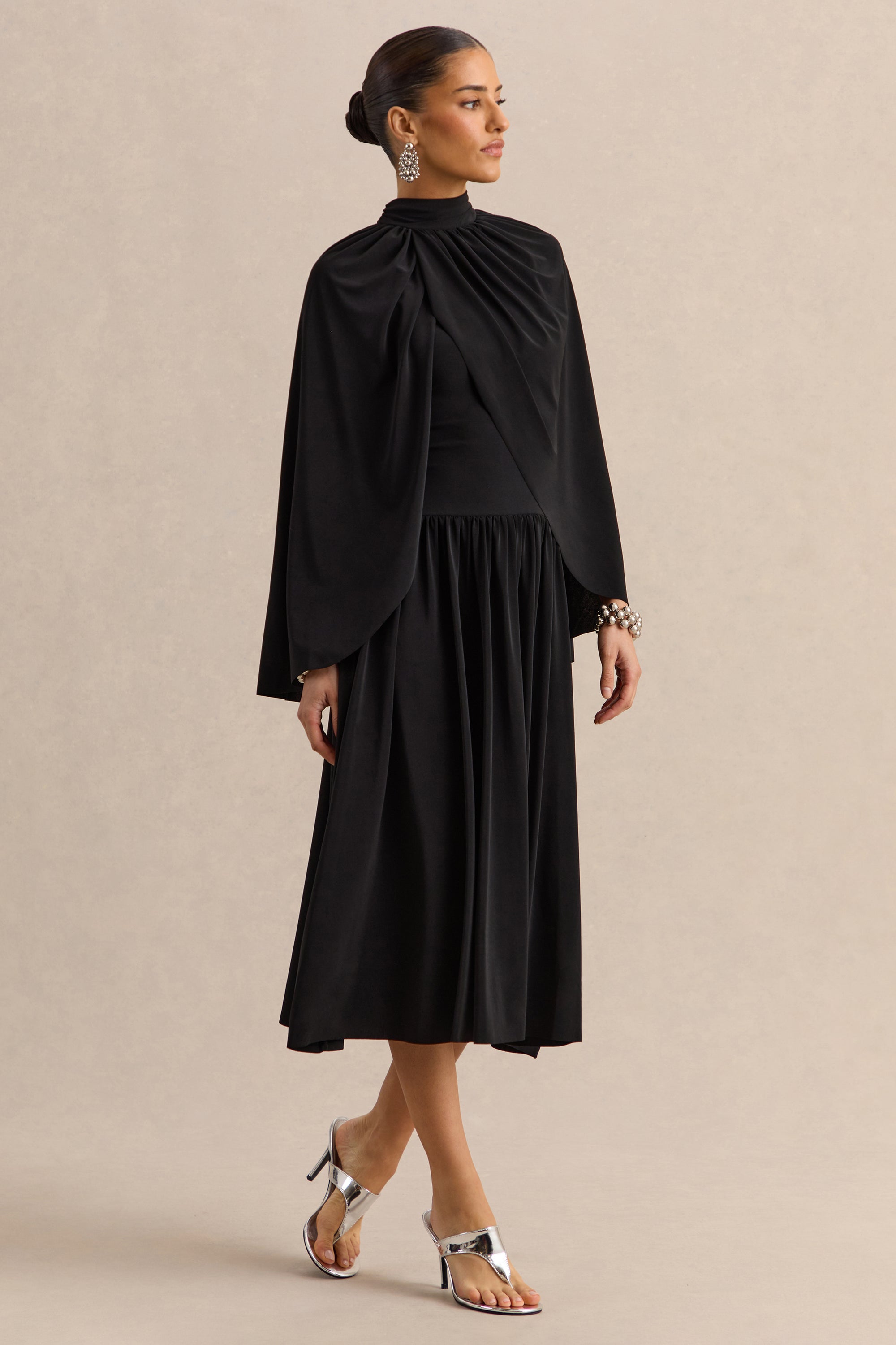 HR_CL137203001 - Honora _ Black High-Neck Maxi Dress With Cape-Sleeves_05.jpg