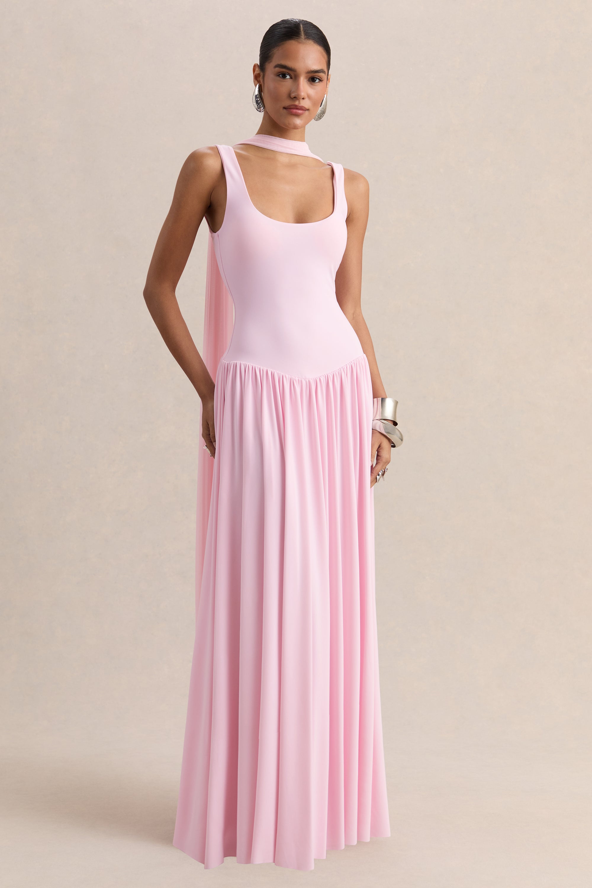 ECM-HR-CL137204084 - Aurina - Pink Square-Neck Maxi Dress With Scarf-Detail 07.jpg
