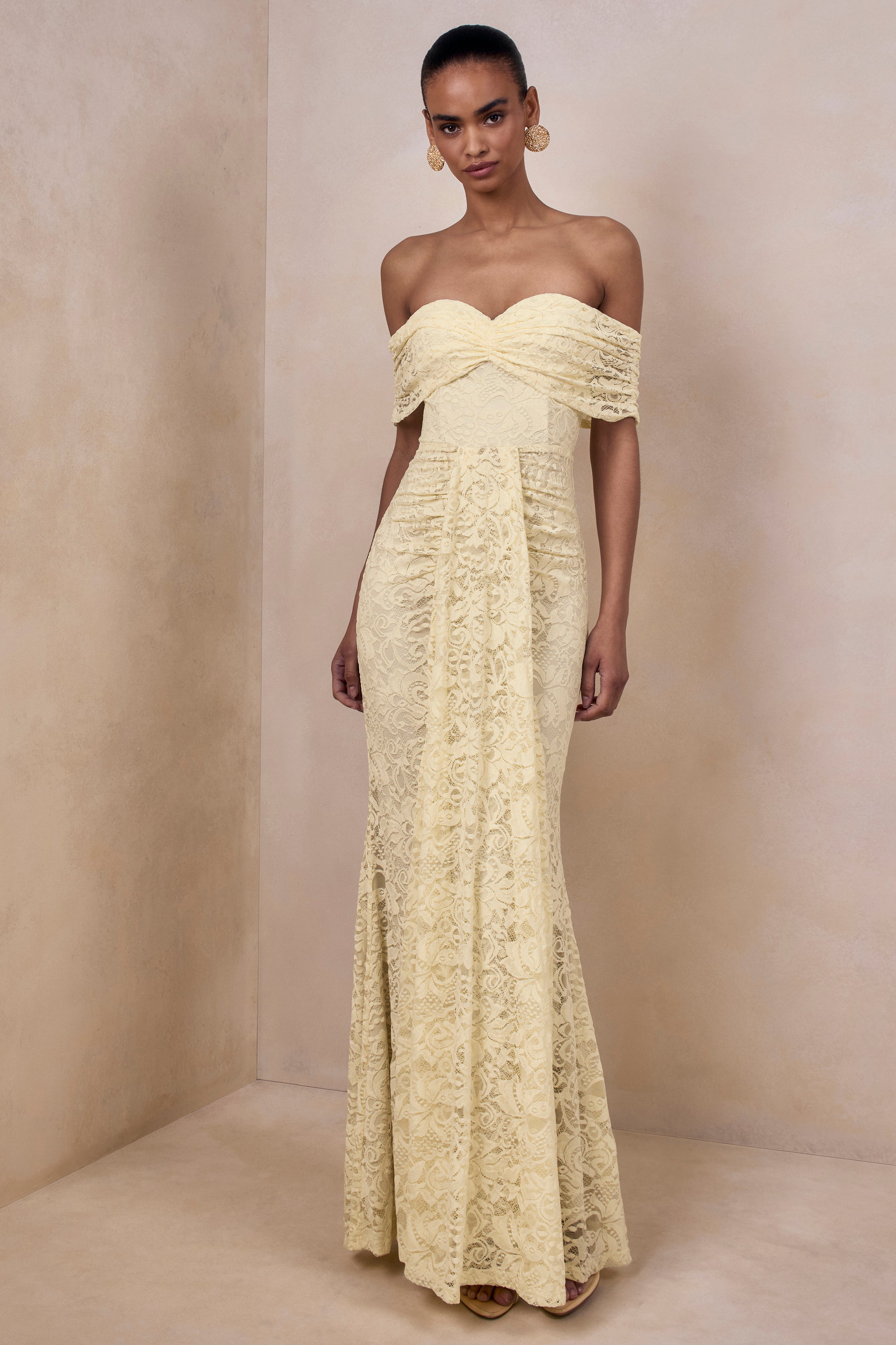 ECM_HR_CL137216121 - Aries | Lemon Lace Bardot-Neck Maxi Dress With Gathered Detailing 0.jpg