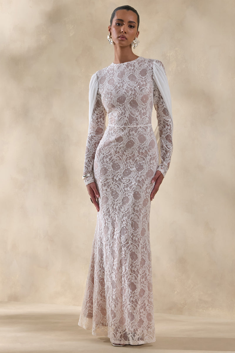 ECM_HR_CL137239110 - Nabina | White Lace Crew-Neck Maxi Dress With Draped Back-Detail 4.jpg