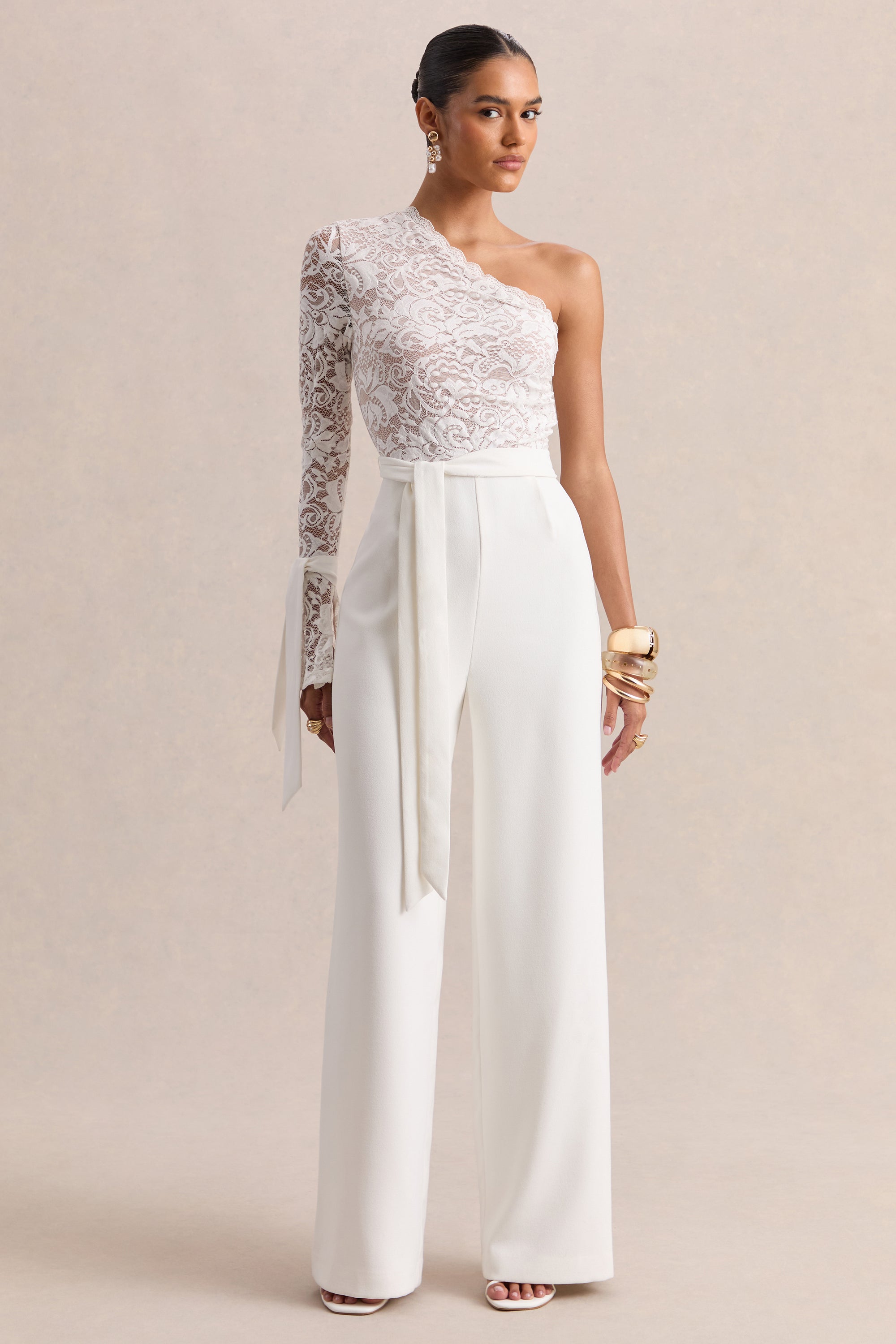 ECM_HR_CL137246110 - Clarence _ White Lace Asymmetric-Neck Jumpsuit With Bow-Details 06.jpg