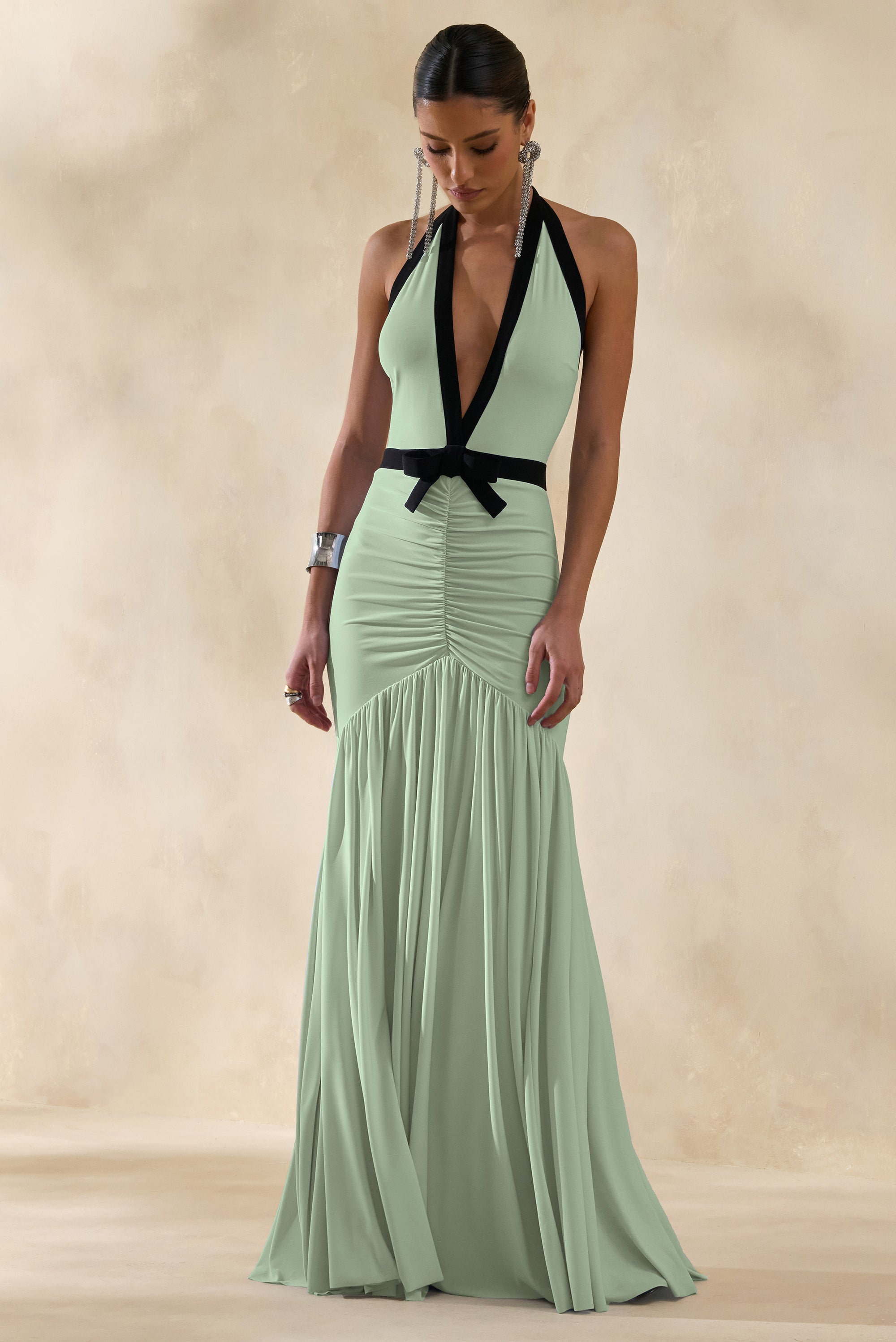 ECM_HR_CL137279032 - Cosmina _ Mint Plunge-Neck Maxi Dress With Bow-Detail 1.jpg