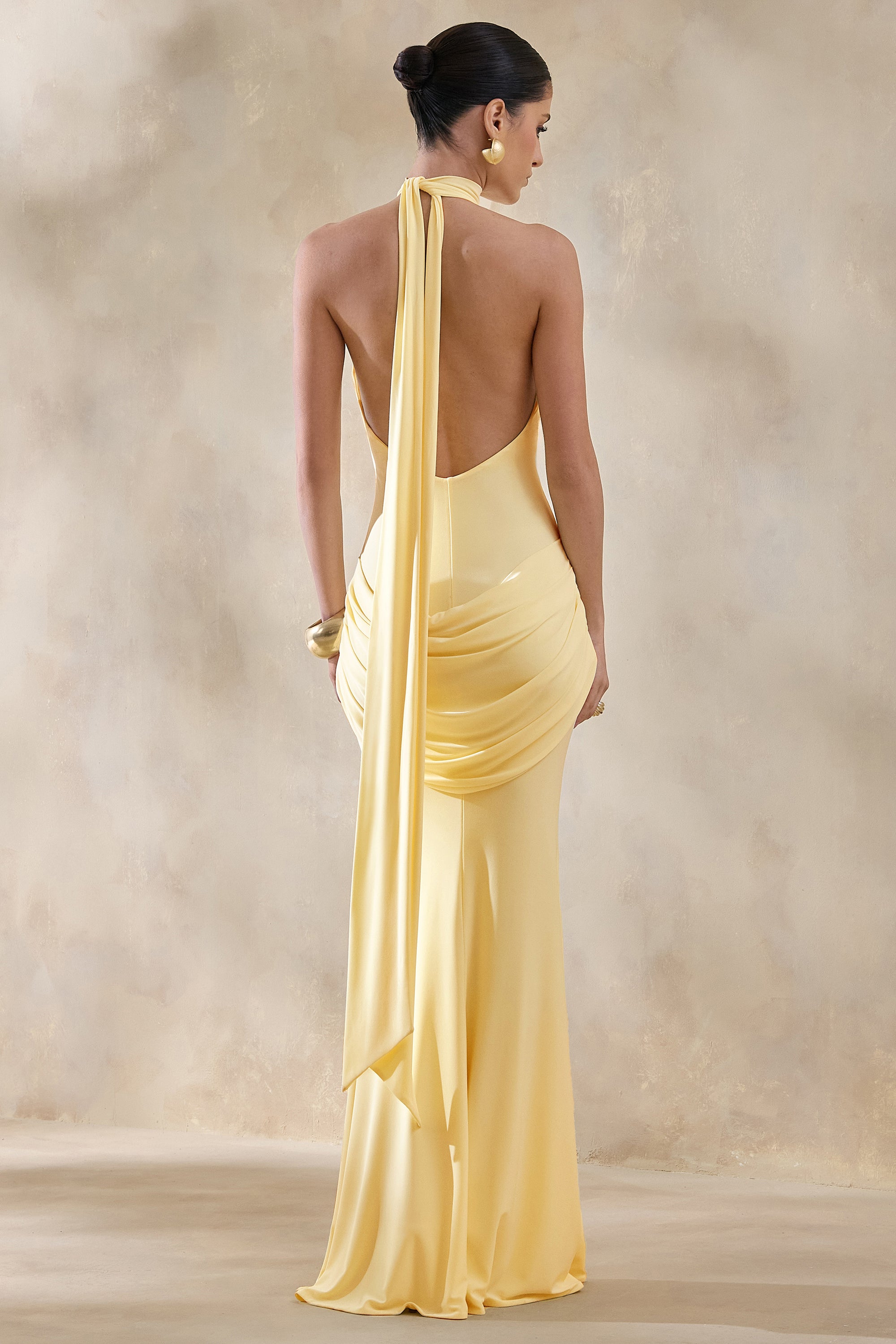 ECM_HR_CL137313121 - Daisy | Lemon Halter-Neck Maxi Dress With Draped-Detailing 3.jpg