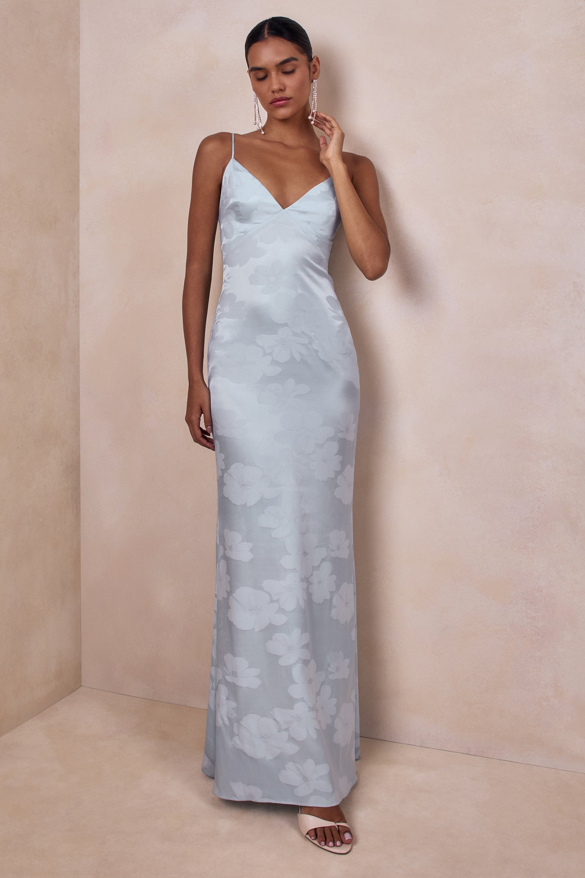 ECM_HR_CL137318013 - Carelle | Powder Blue Satin Plunge-Neck Maxi Dress With Asymmetric Drop-Waist 01.jpg