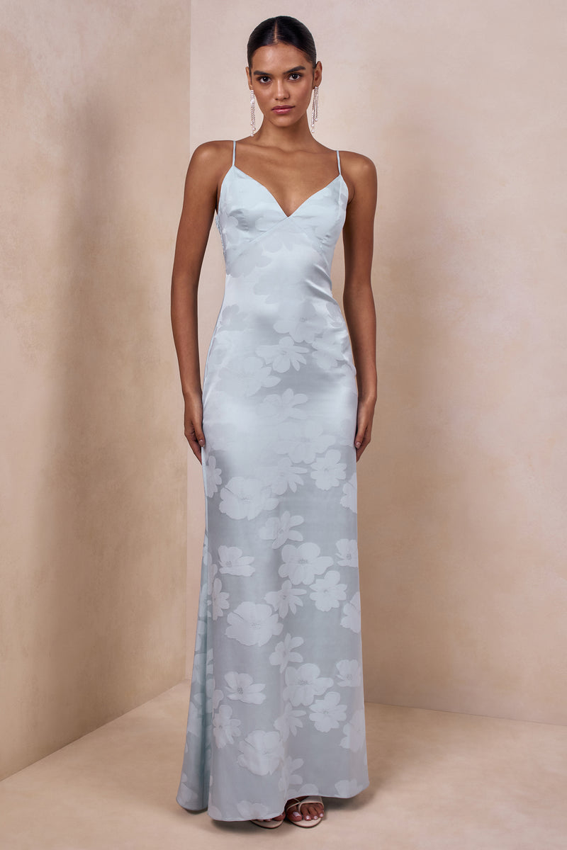 ECM_HR_CL137318013 - Carelle | Powder Blue Satin Plunge-Neck Maxi Dress With Asymmetric Drop-Waist 02.jpg