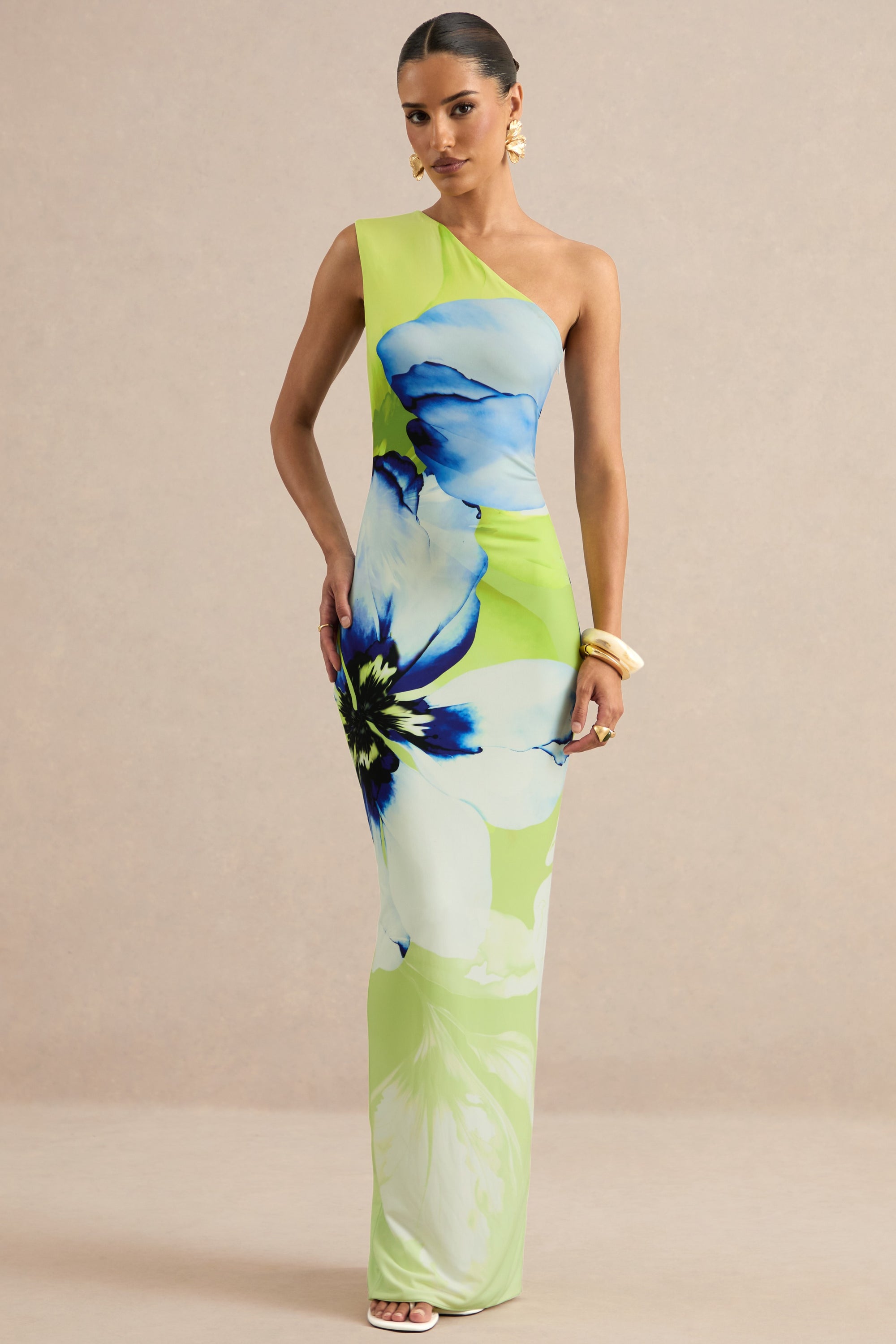 ECM_HR_CL137357154 - Niya | Lime And Blue Floral Placement Print Asymmetric-Neck Maxi Dress0.jpg