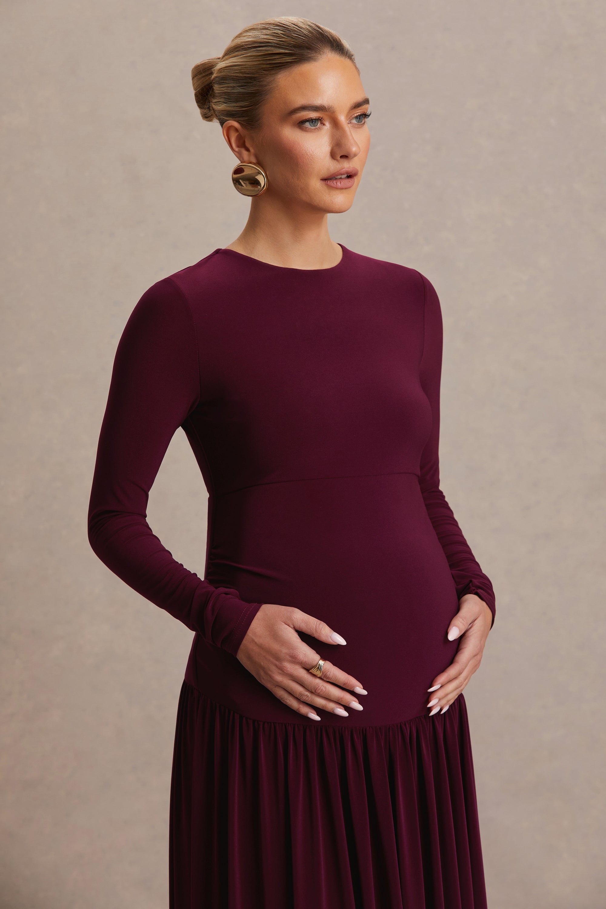HR_CL137369102 - Monroe Burgundy Crew-Neck Maxi Dress With Drop-Waist  05.jpg