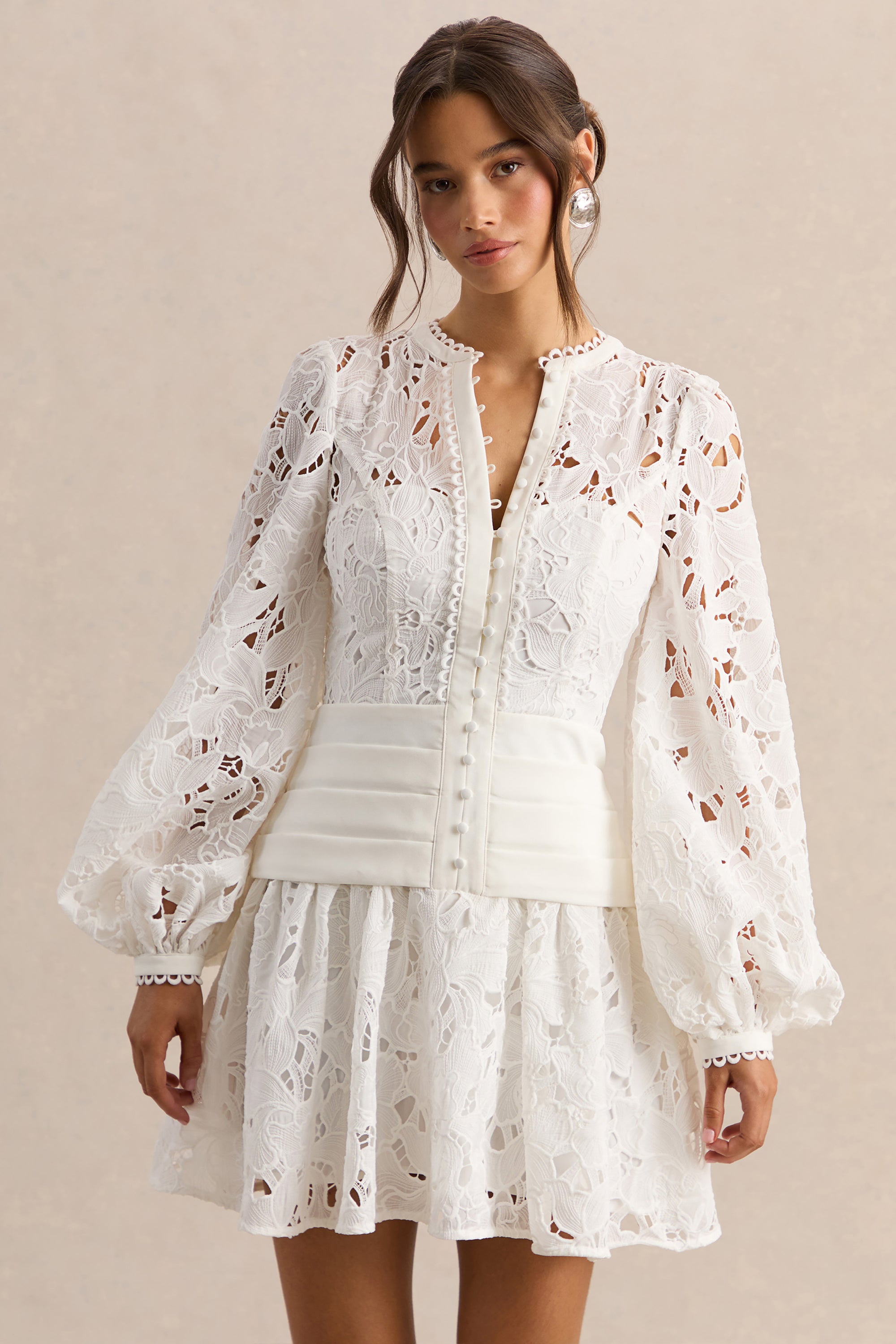 ECM_HR_CL137396110---Helena---White-Crew-Neck-Mini-Dress-With-Puff-Sleeves-and-Pleated-Skirt-2.jpg