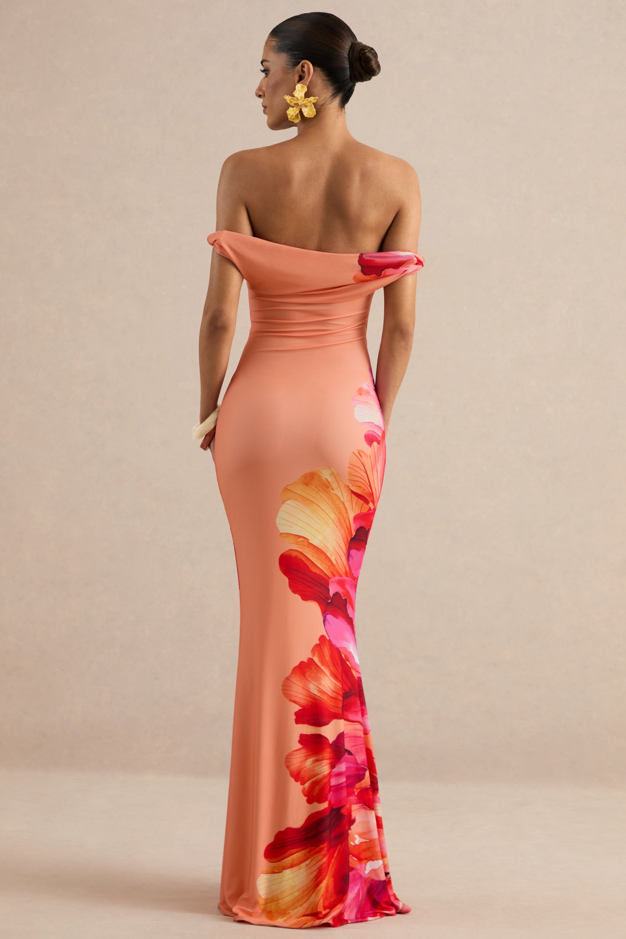 ECM_HR_CL137409080 - Katia | Hot Pink Placement Floral Print Bardot-Neck Maxi Dress 6.jpg