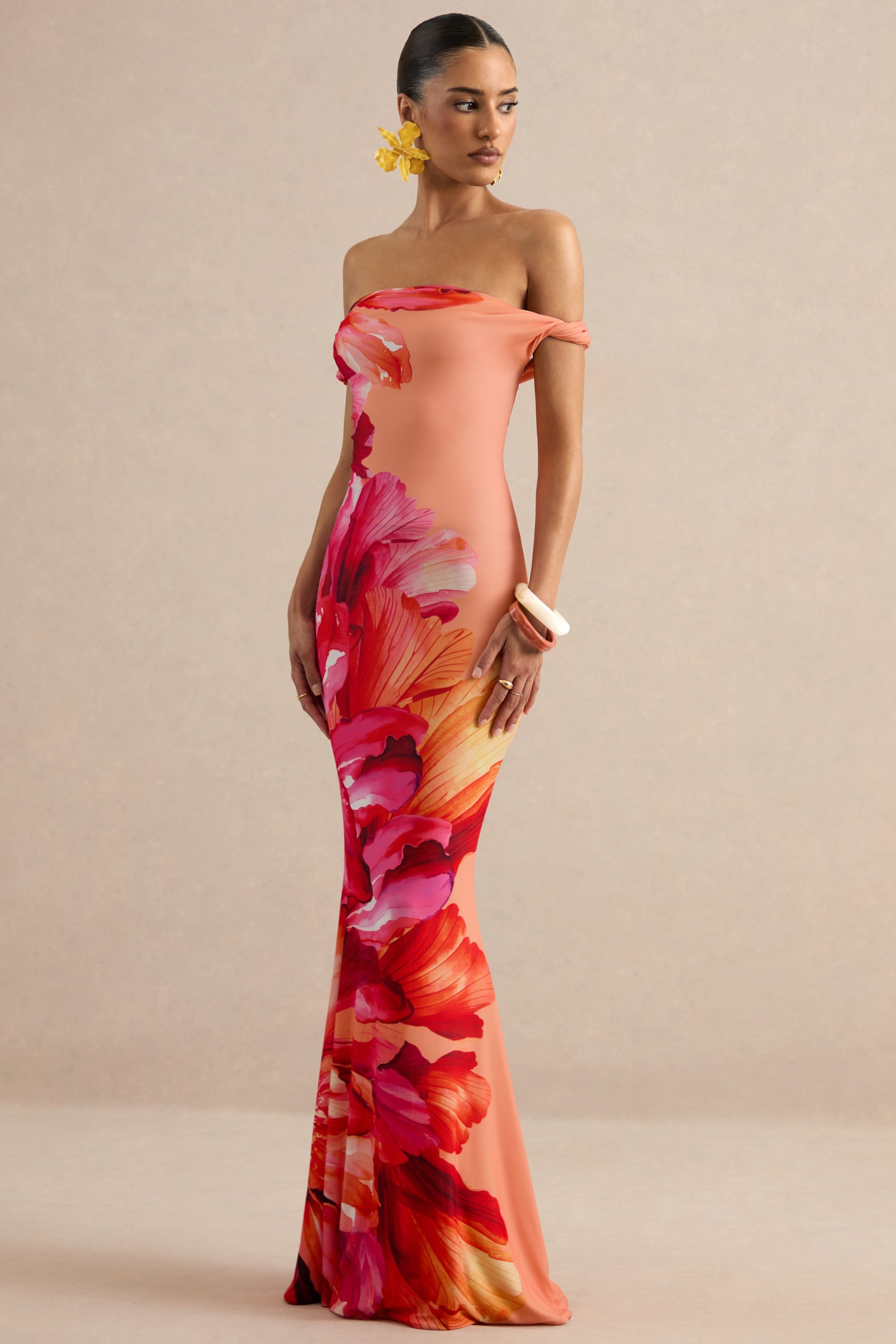 ECM_HR_CL137409080 - Katia | Hot Pink Placement Floral Print Bardot-Neck Maxi Dress 7.jpg
