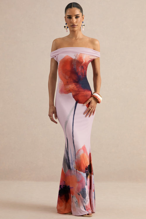 ECM_HR_CL137409084 - Katia | Pink Poppy Print Bardot-Neck Maxi Dress 0.jpg