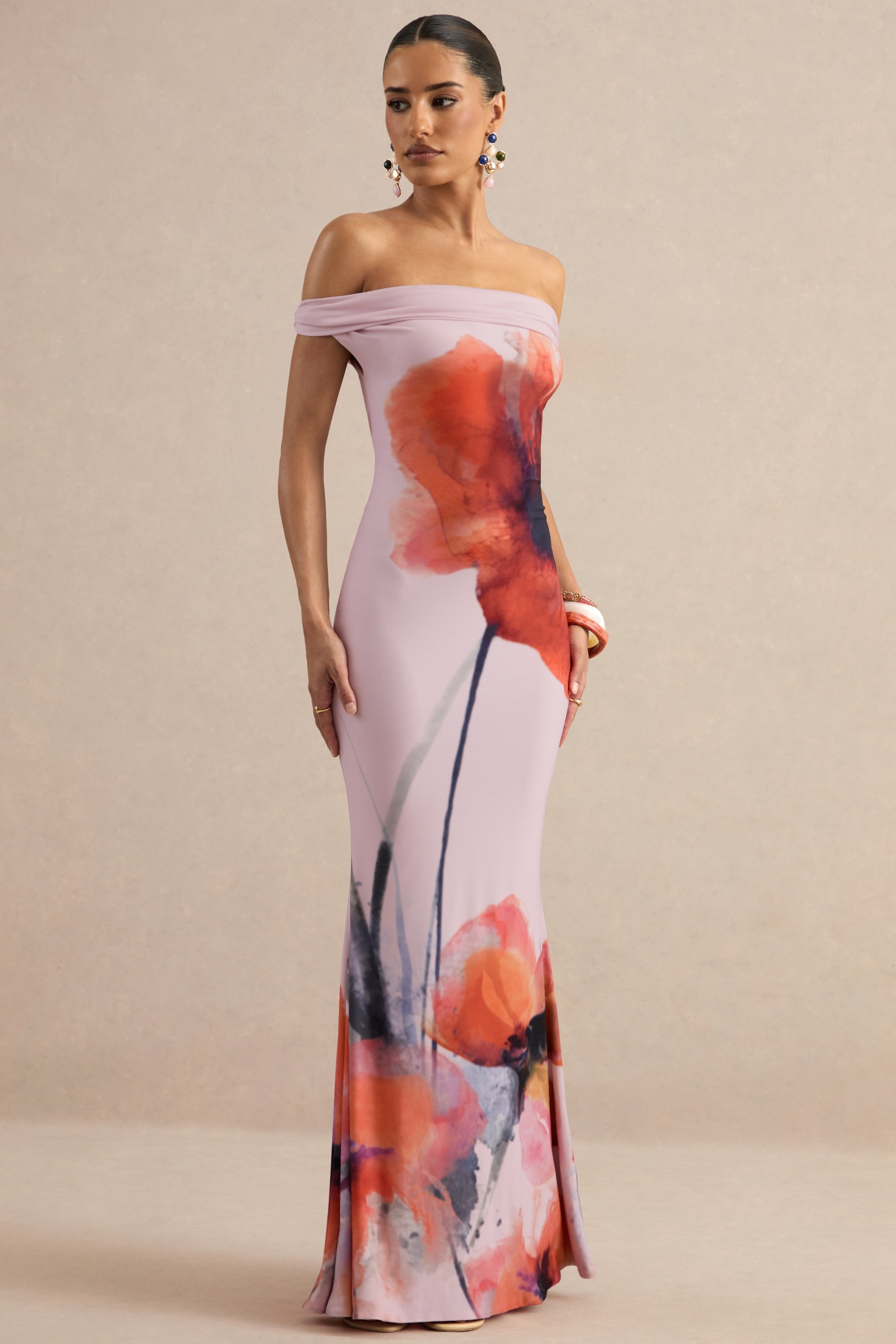 ECM_HR_CL137409084 - Katia | Pink Poppy Print Bardot-Neck Maxi Dress 2.jpg