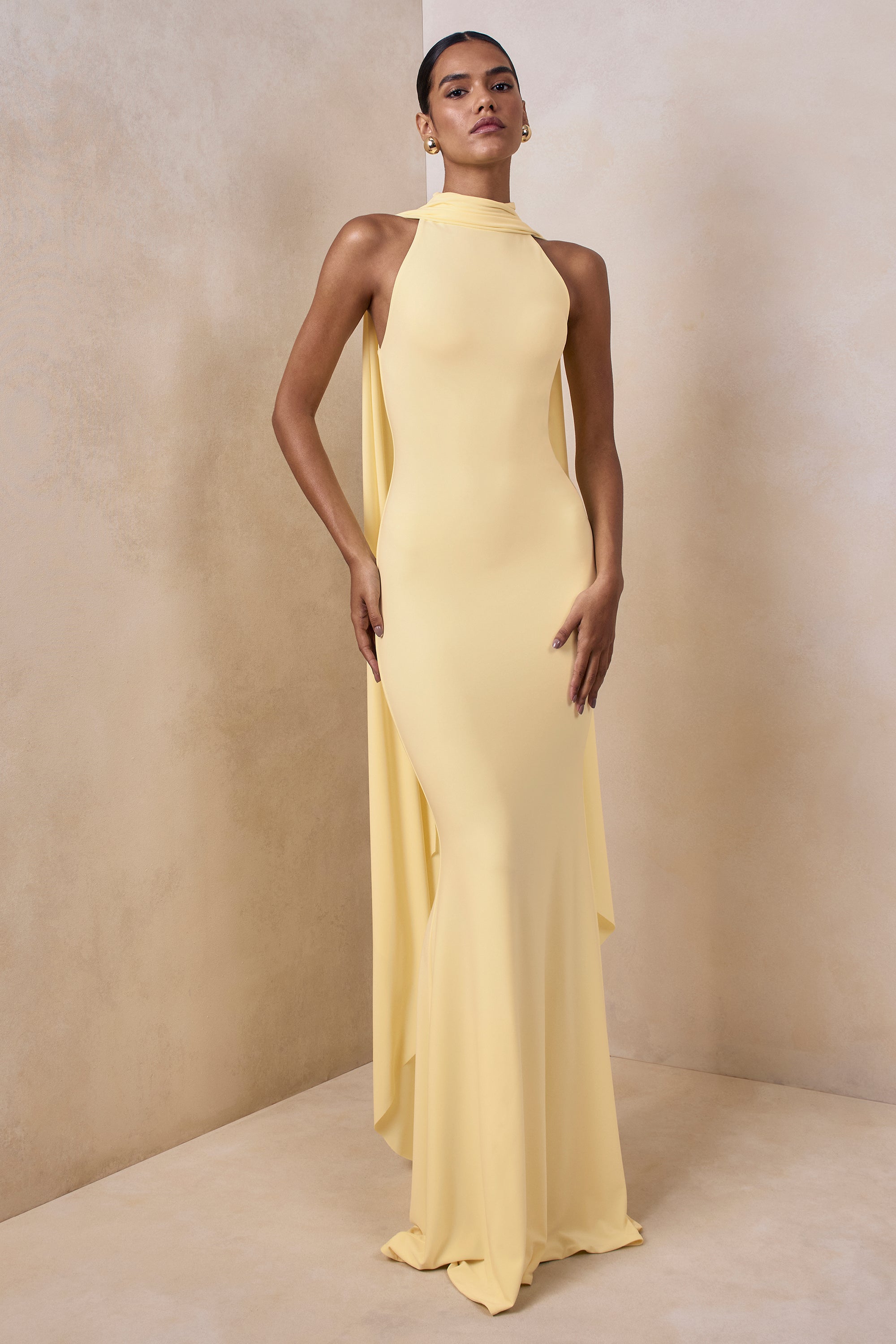 ECM_HR_CL137448121 - Cordy | Lemon High-Neck Maxi Dress With Cape 01.jpg