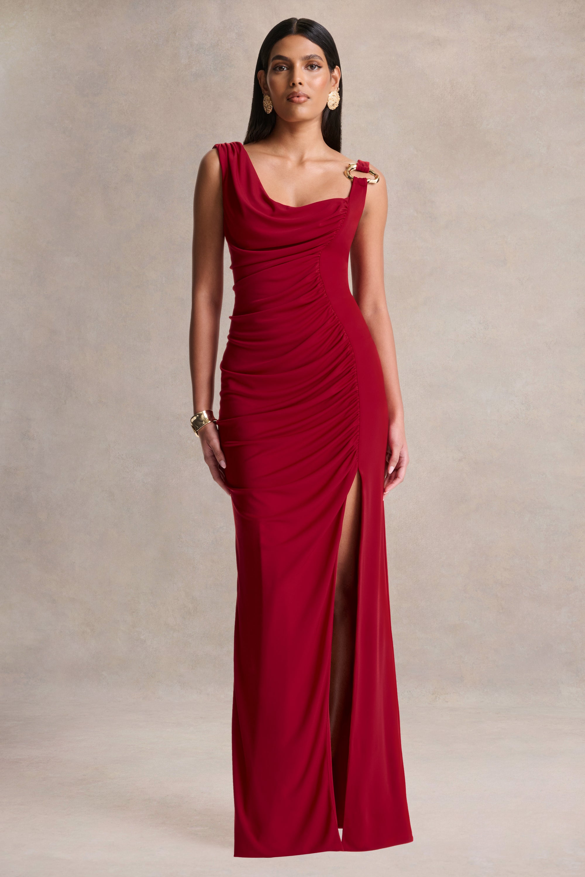 HR_CL137594100 - Vesperelle _ Red Scoop-Neck Maxi Dress With Gathered-Detailing 02_(2).jpg