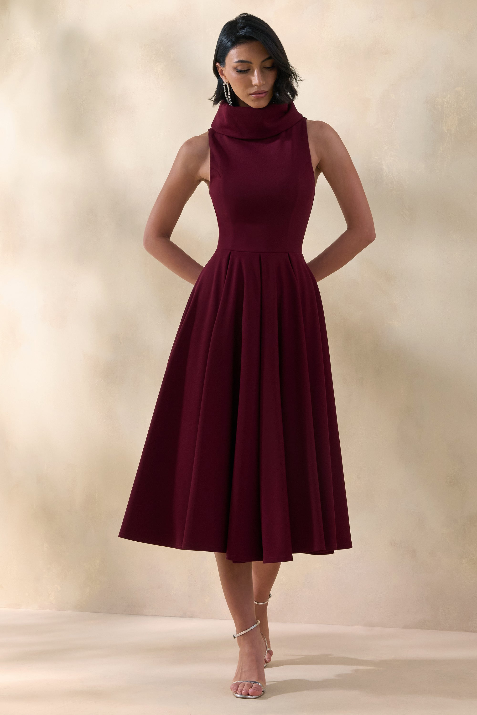 ECM_HR_CL137605102 - Exclusivity _ Burgundy High-Neck Midi Dress 2.jpg
