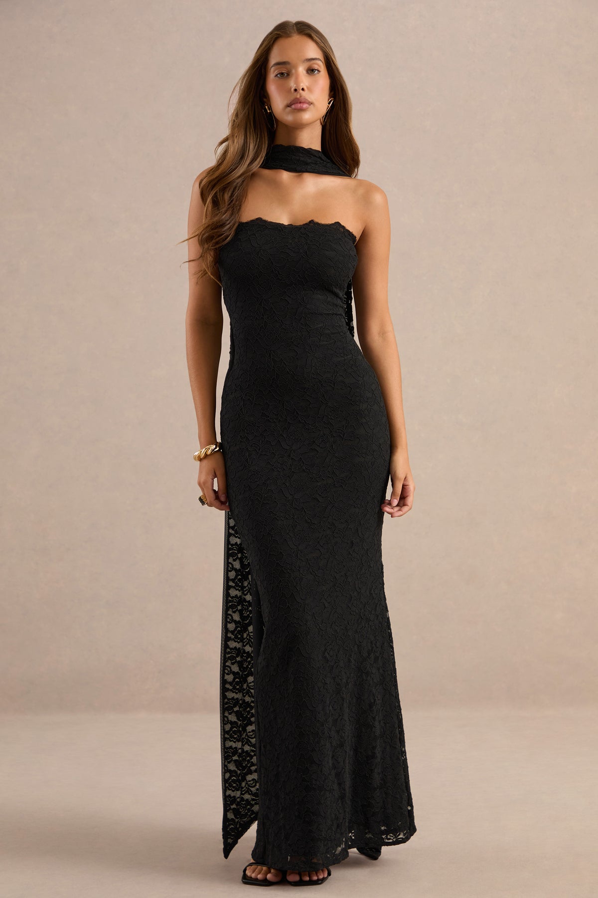 ECM_HR_CL137628001 - Massima Black Lace Bandeau Maxi Dress With Scarf-Detail0.jpg