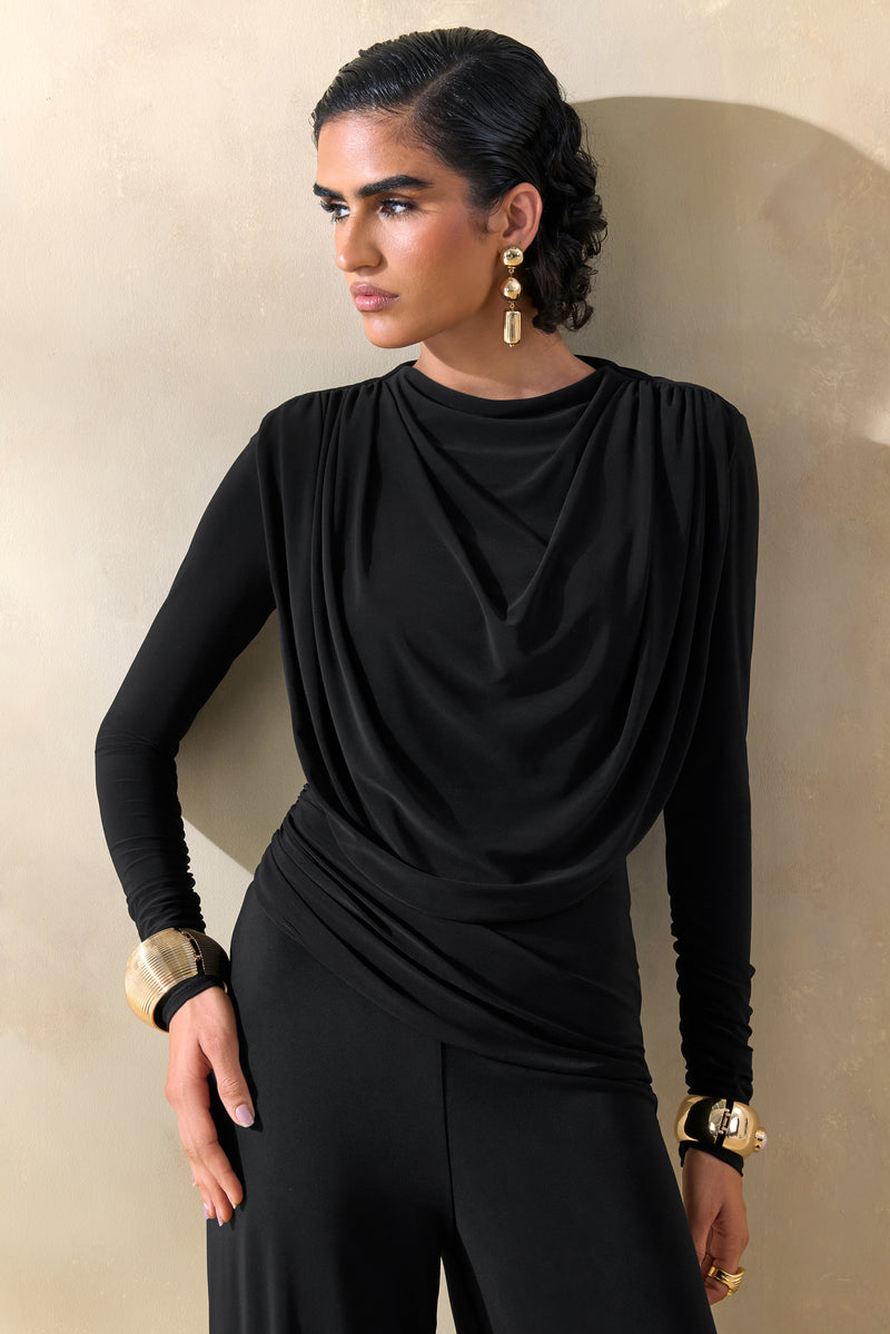 ECM_HR_CL137663001 - Raniella _ Black High-Neck Top With Gathered And Draped-Detailing + ECM_HR_CL137686001 - Safirra _ Black Wide-Leg Trouser 4.jpg