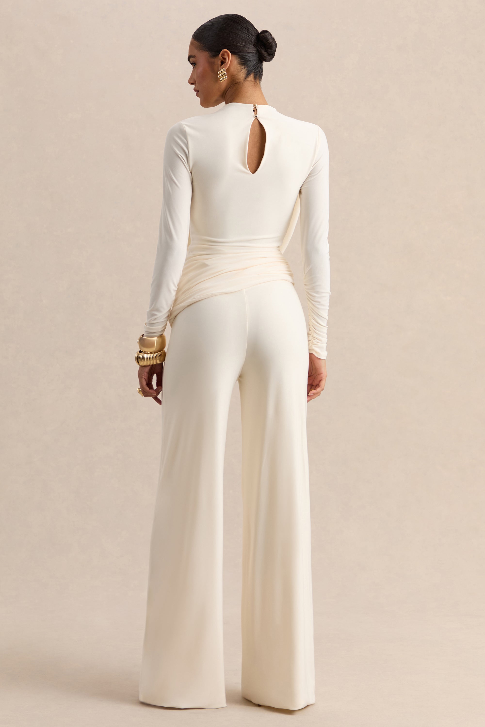 ECM_HR-CL137663110 - Raniella - Cream High-Neck Top With Gathered And Draped-Detailing 11.jpg