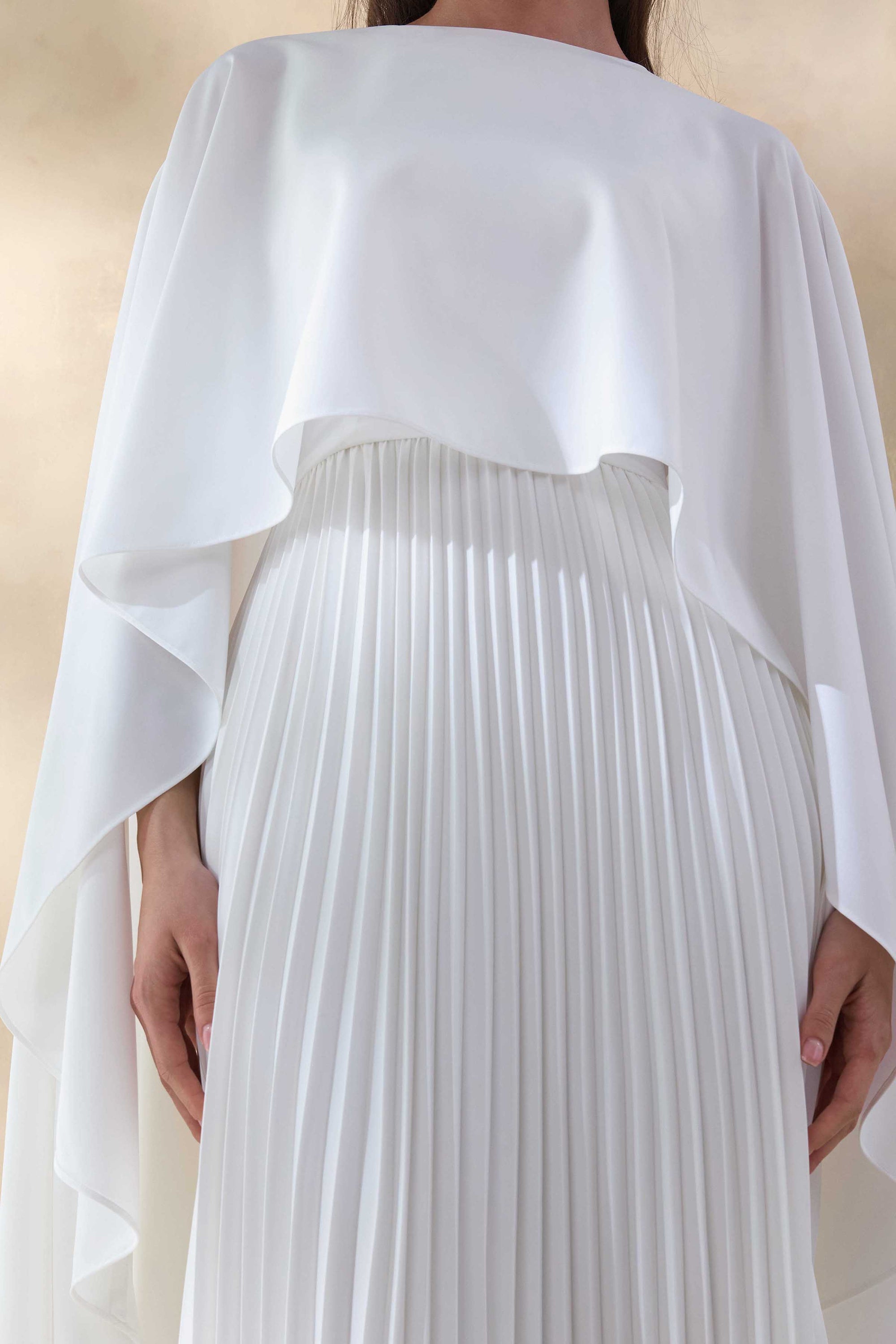 ECM_HR_CL137664111 - Loradia | Cream Satin Round-Neck Maxi Dress With Cape-Sleeves And Pleated-Skirt 0.jpg