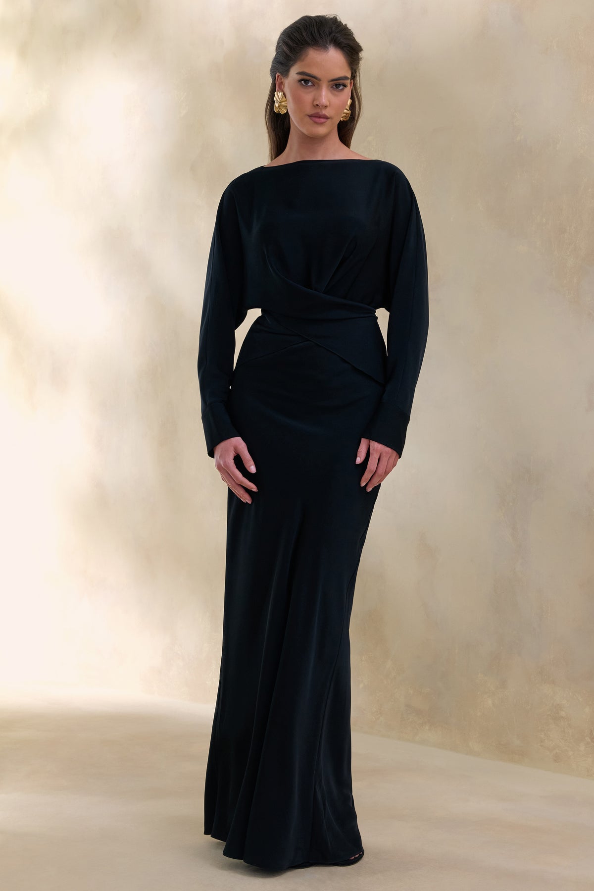 ECM_HR_CL137668001 - Elaria _ Black Satin Maxi-Skirt  1.jpg