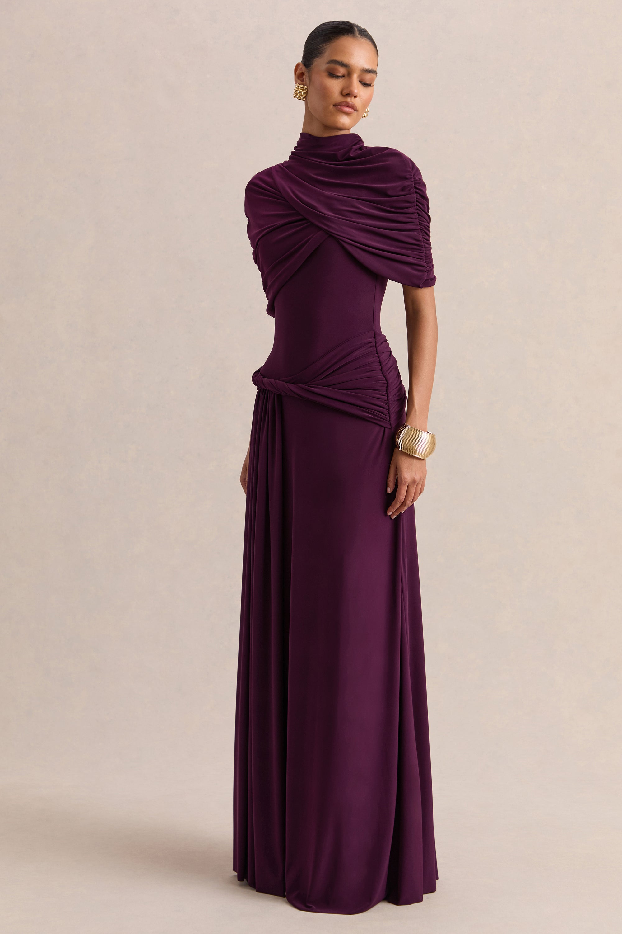 ECM_HR_CL137692090 - Evelisse _ Plum High-Neck Maxi Dress With Short-Cape Sleeves 06.jpg