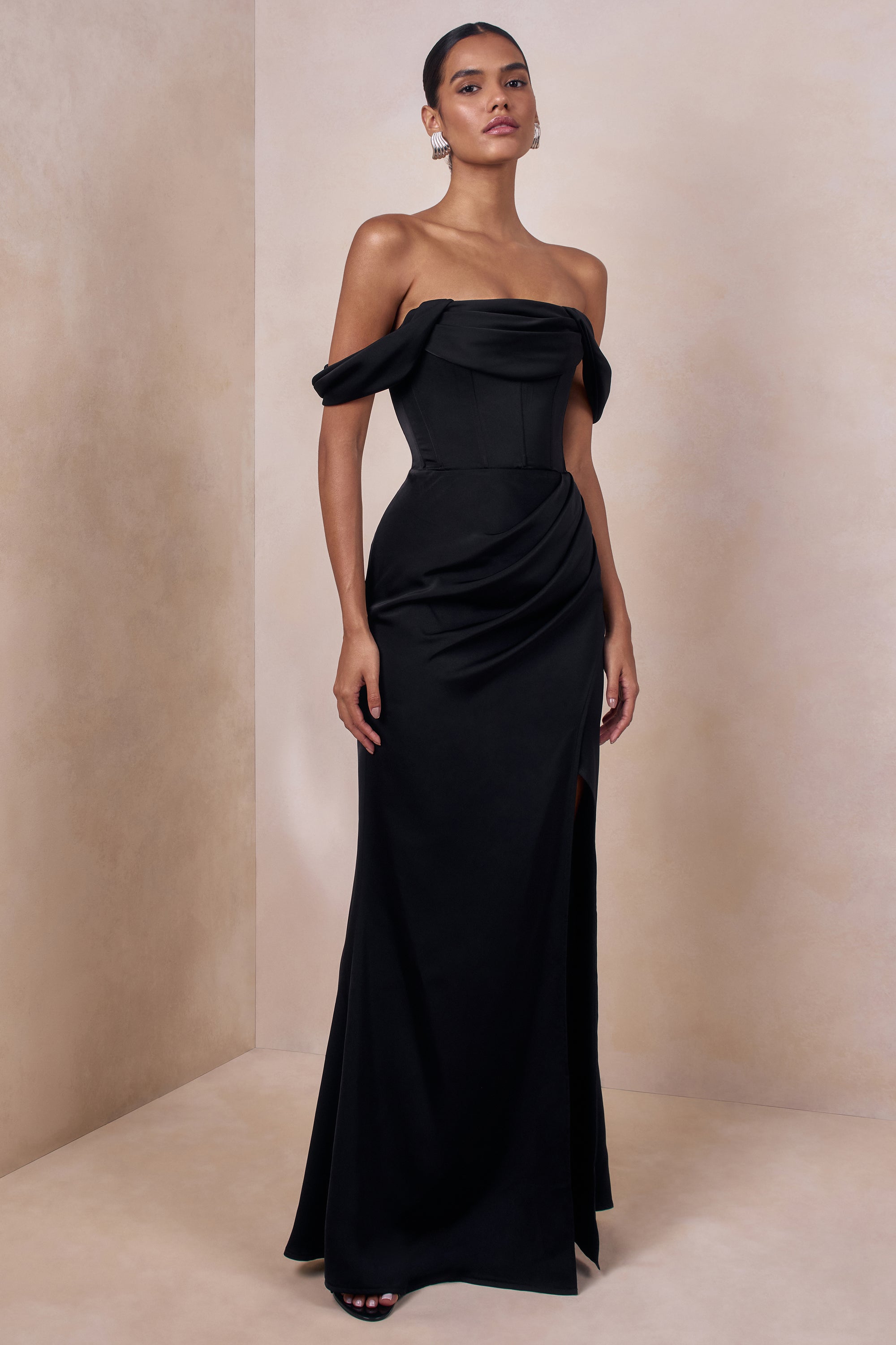 ECM_HR_CL137810001 - Celinea _ Black Satin Bardot-Neck Maxi Dress With Front-High Split 3 (1).jpg
