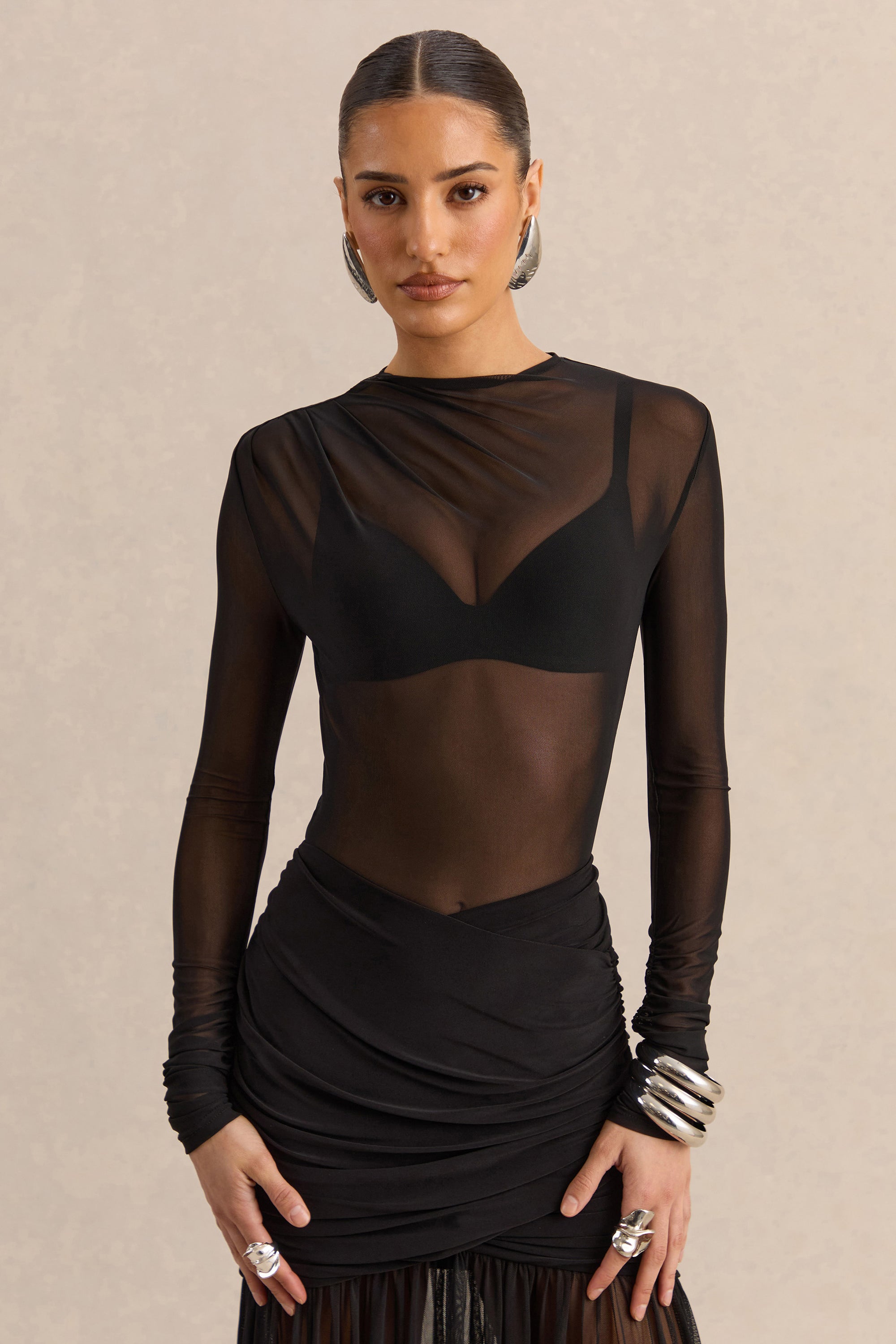 ECM_HR_CL137819001 - Garina | Black Mesh High-Neck Bodysuit With Long-Sleeves4.jpg